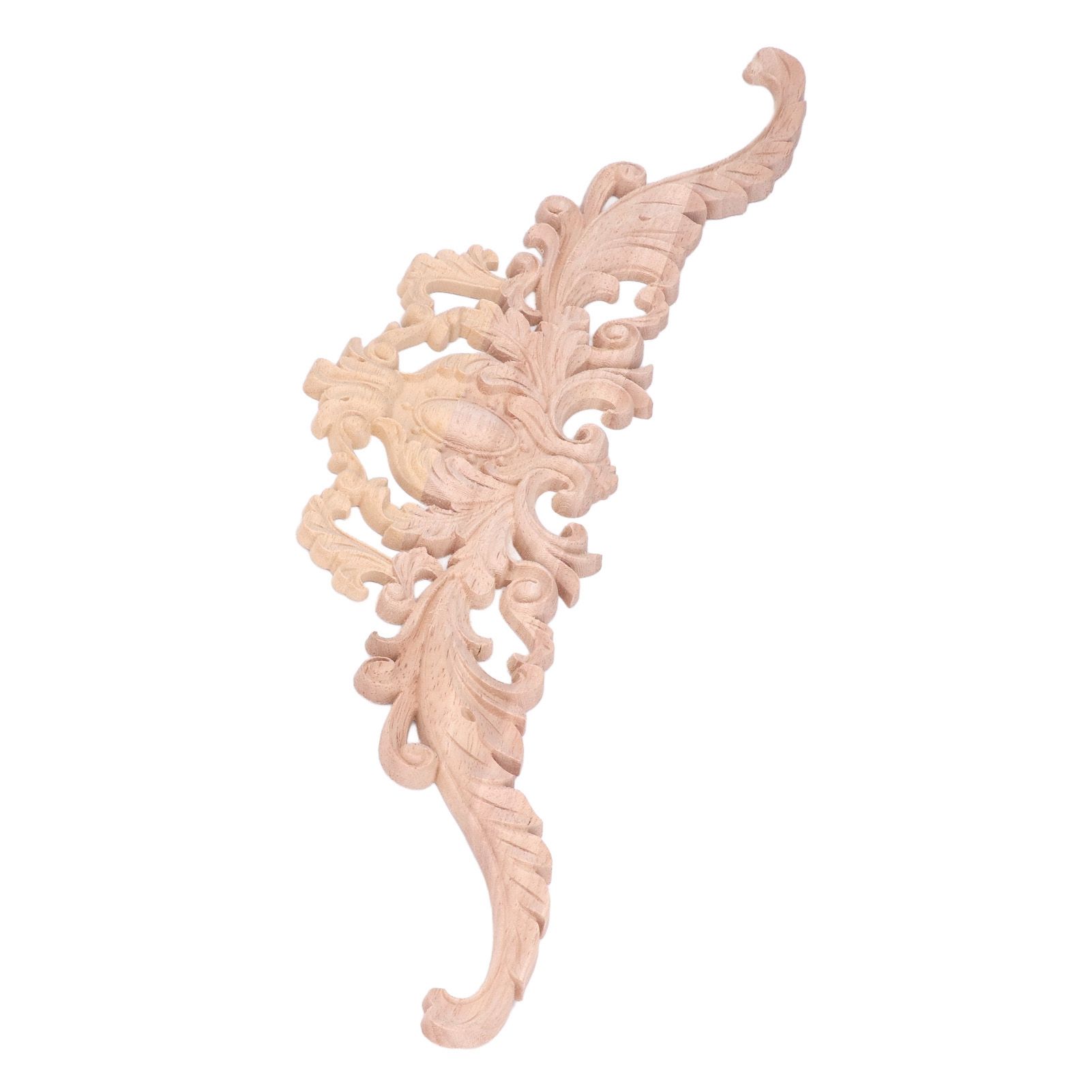Wood Appliques Exquisite Elegant European Style Rubber Wood Long Flower Piece view 5
