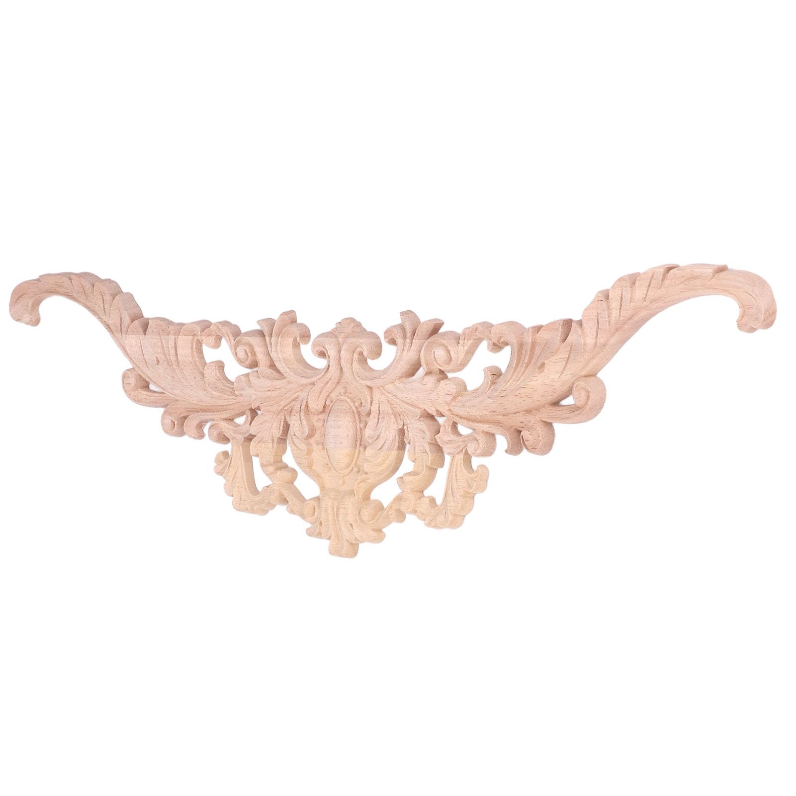 Wood Appliques Exquisite Elegant European Style Rubber Wood Long Flower Piece view 6