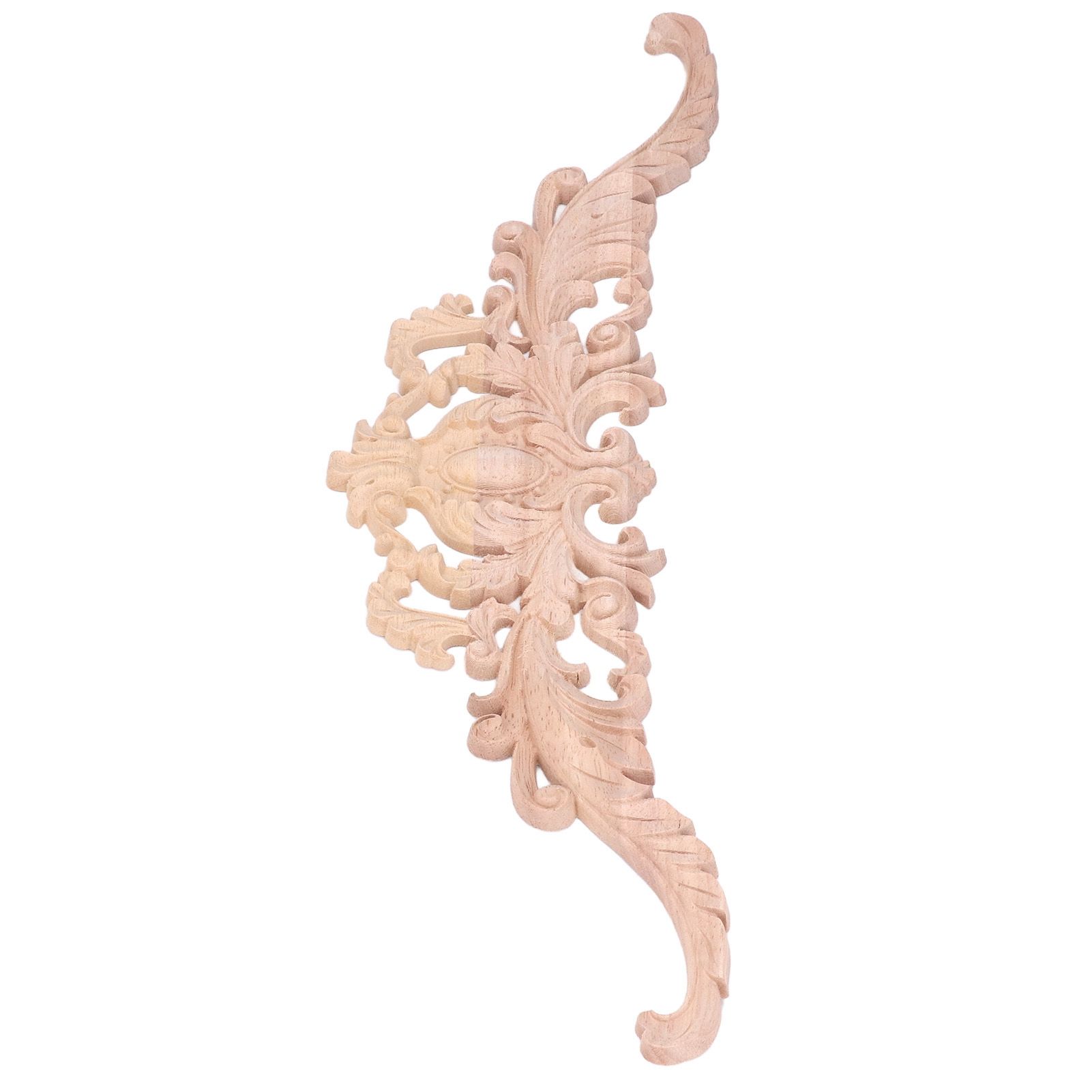 Wood Appliques Exquisite Elegant European Style Rubber Wood Long Flower Piece view 7