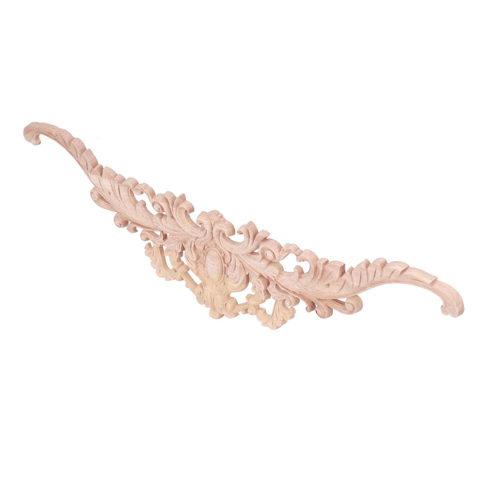 Wood Appliques Exquisite Elegant European Style Rubber Wood Long Flower Piece view 8