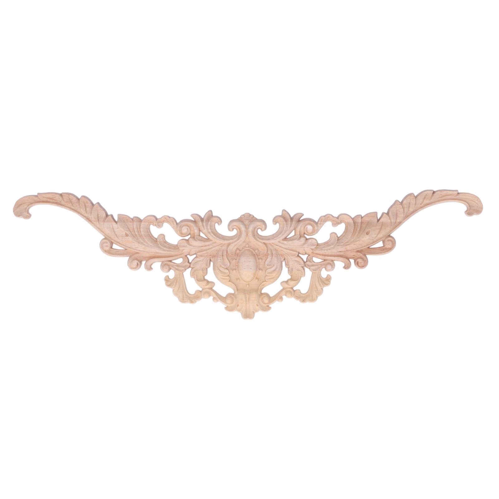 Wood Appliques Exquisite Elegant European Style Rubber Wood Long Flower Piece view 9