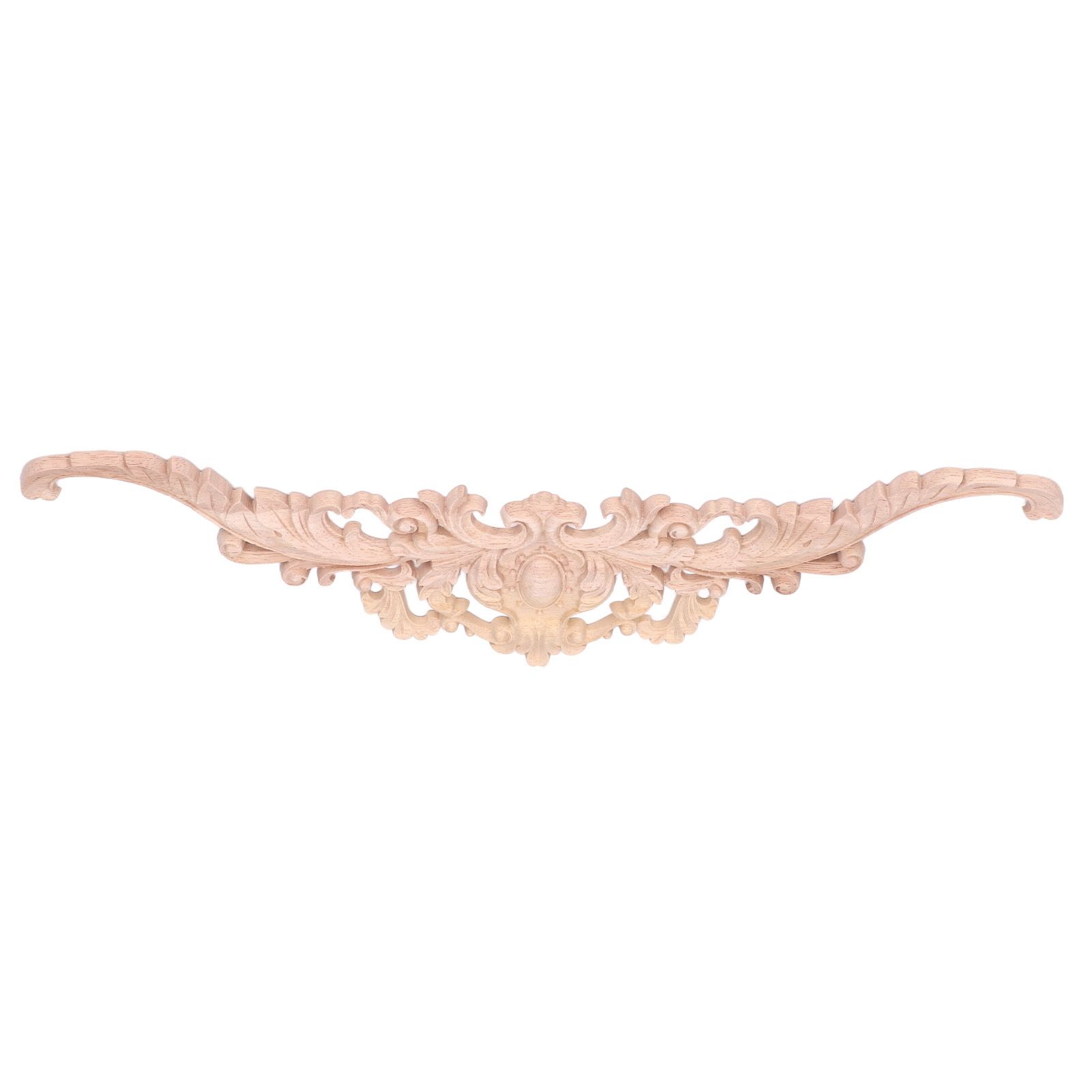 Wood Appliques Exquisite Elegant European Style Rubber Wood Long Flower Piece view 13