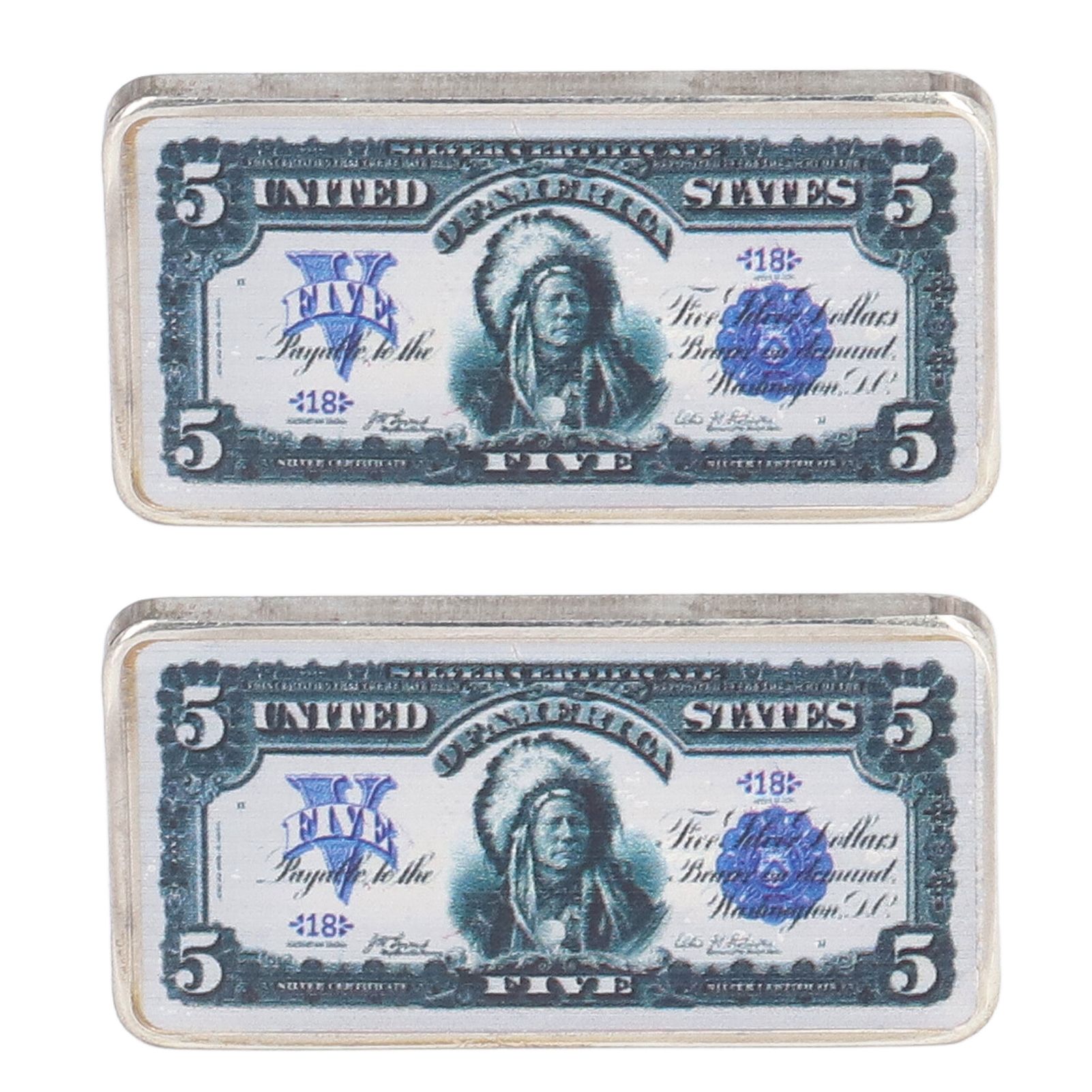2Pcs Commemorative Coins Coin Collection 5 US Dollars Patter Fine Workmanship view 6