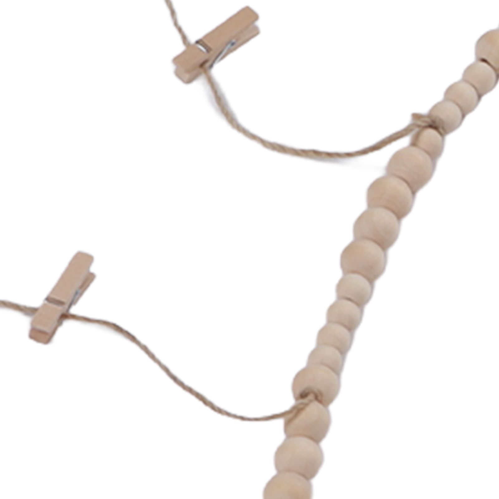 Wooden Beads Photo Display Multipurpose Simple Design Anti Friction Hanging view 14