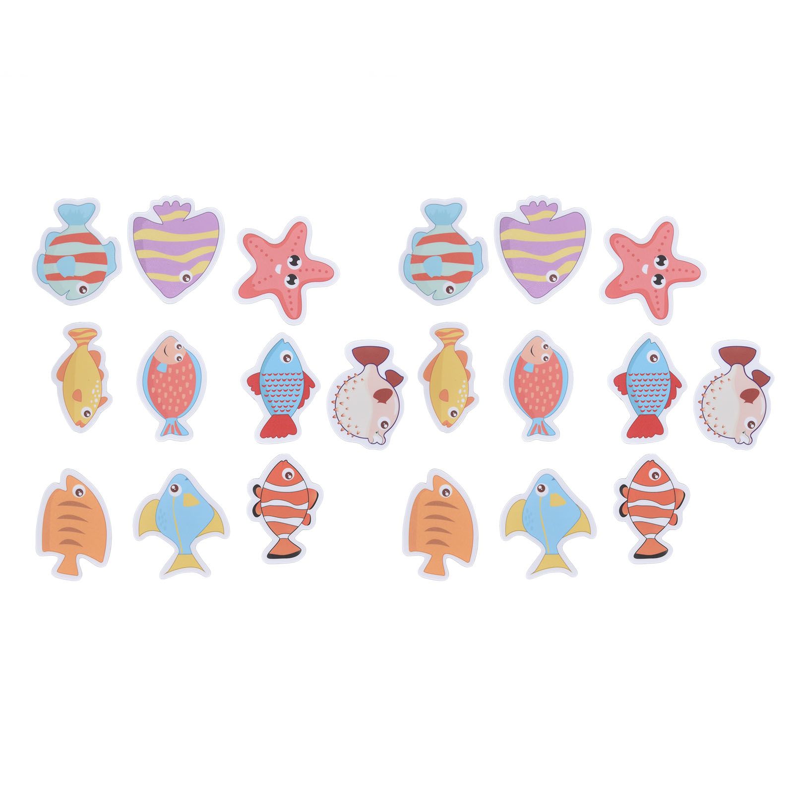 2 Sets Nonslip Bathtub Stickers Matte Colorful Fish Self Adhesive Waterproof