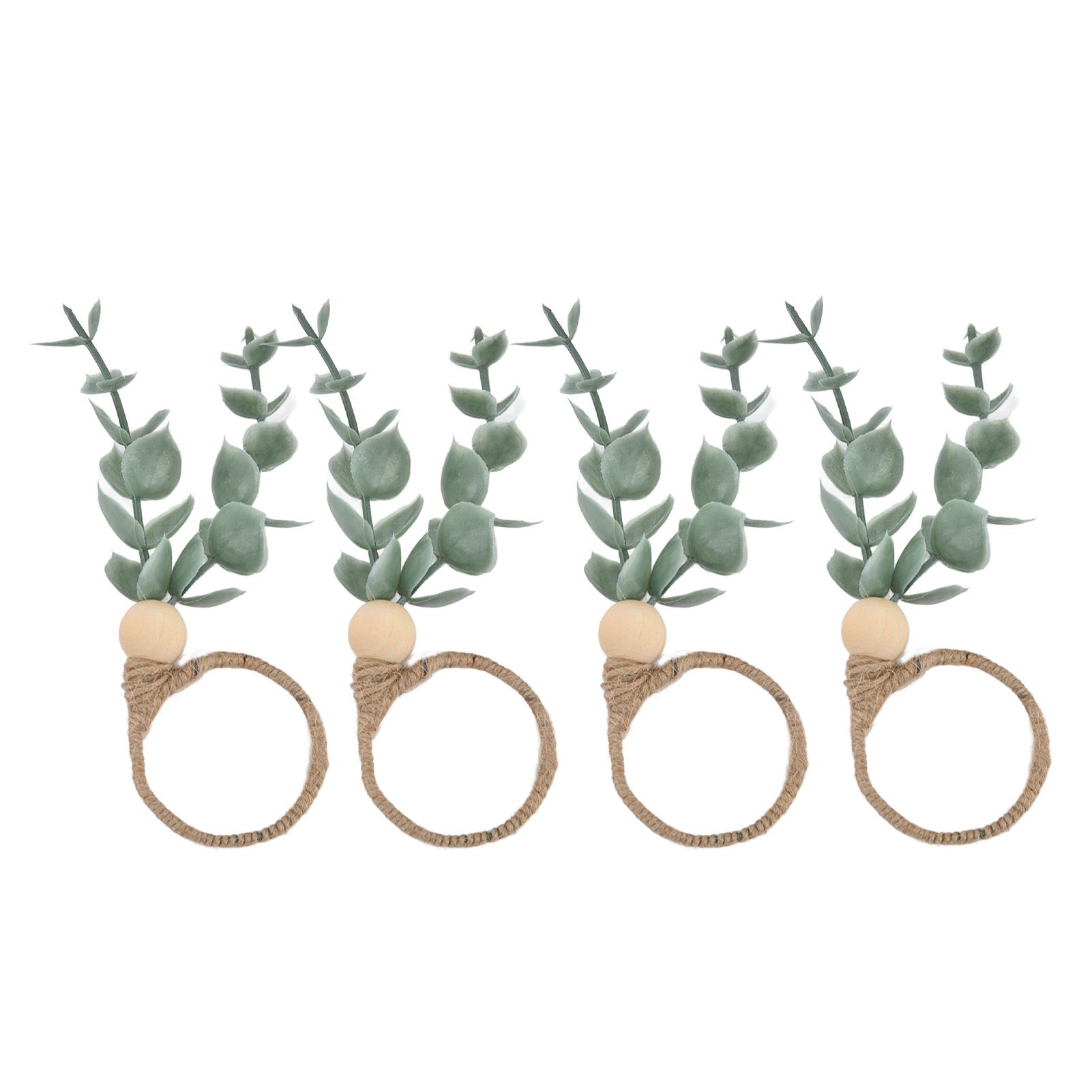 4Pcs Napkin Rings Simple Decorative Handicraft Leaf Flower Napkin Rings for