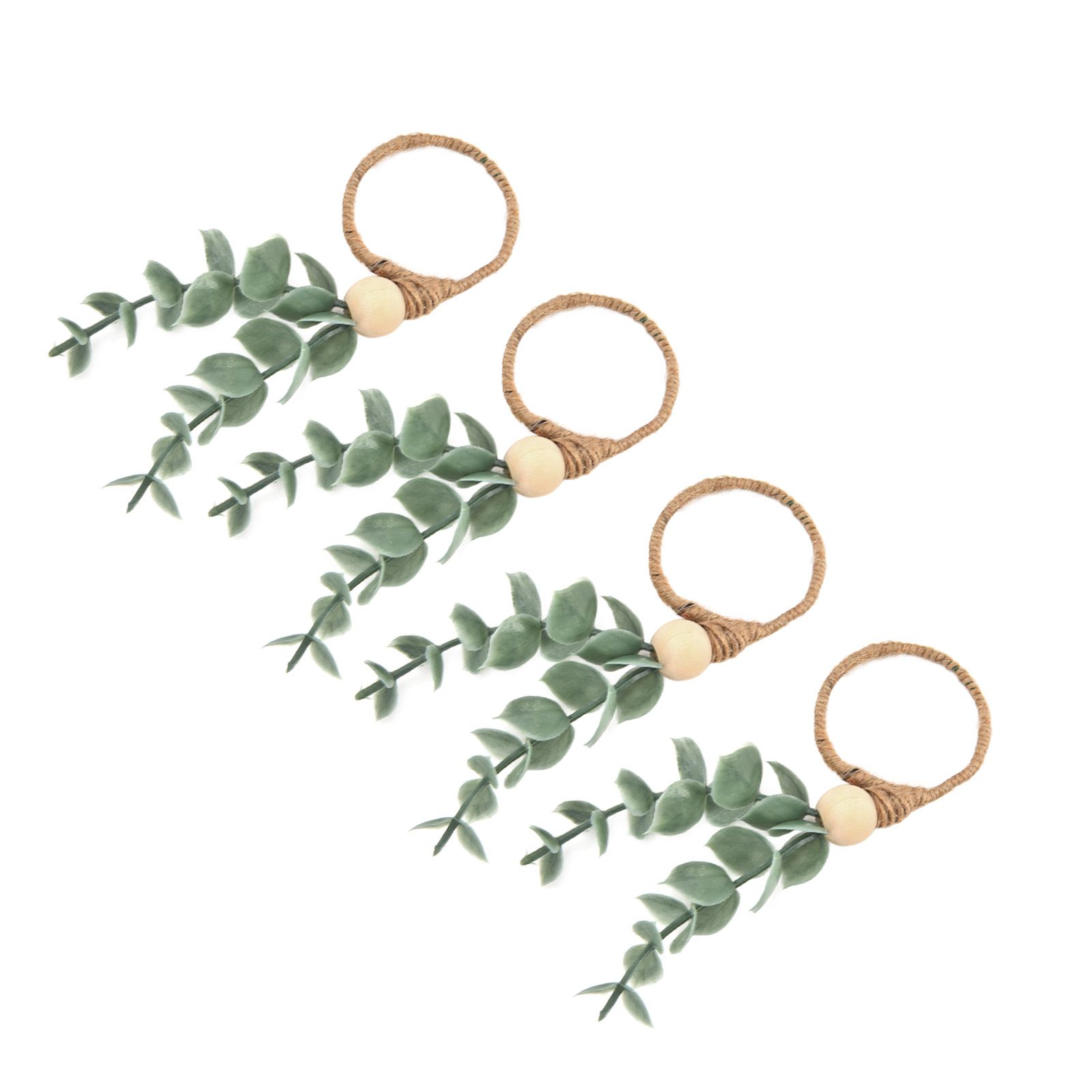 4Pcs Napkin Rings Simple Decorative Handicraft Leaf Flower Napkin Rings for view 2