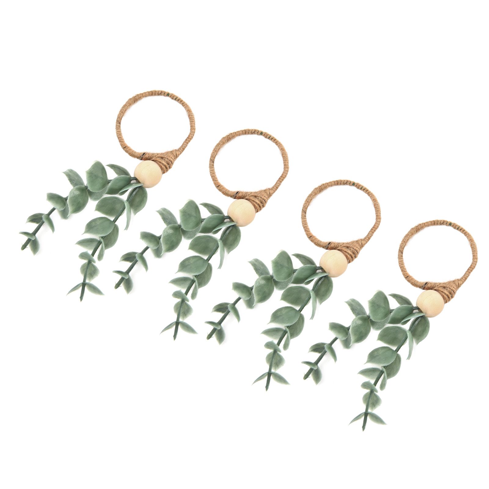 4Pcs Napkin Rings Simple Decorative Handicraft Leaf Flower Napkin Rings for view 3