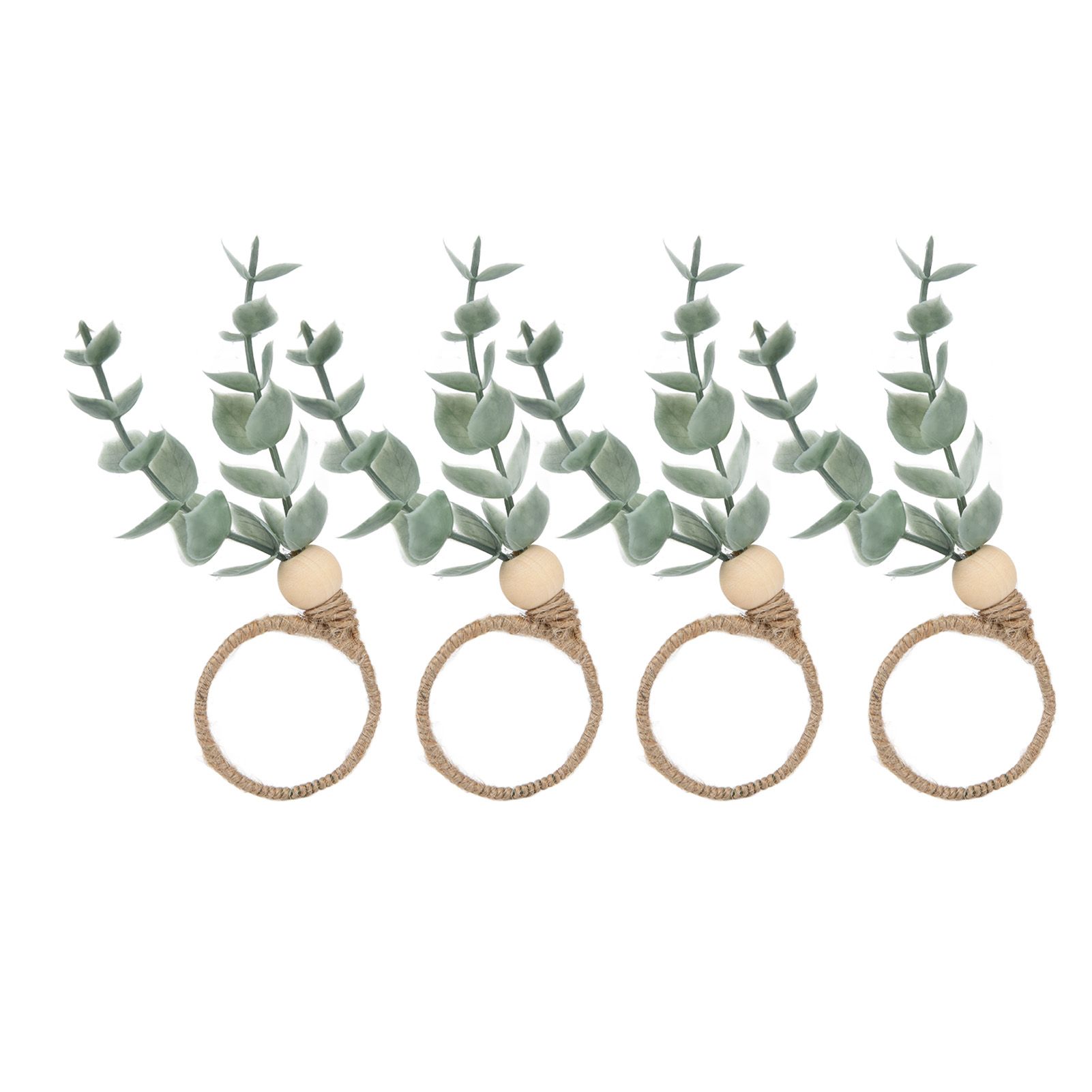 4Pcs Napkin Rings Simple Decorative Handicraft Leaf Flower Napkin Rings for view 7