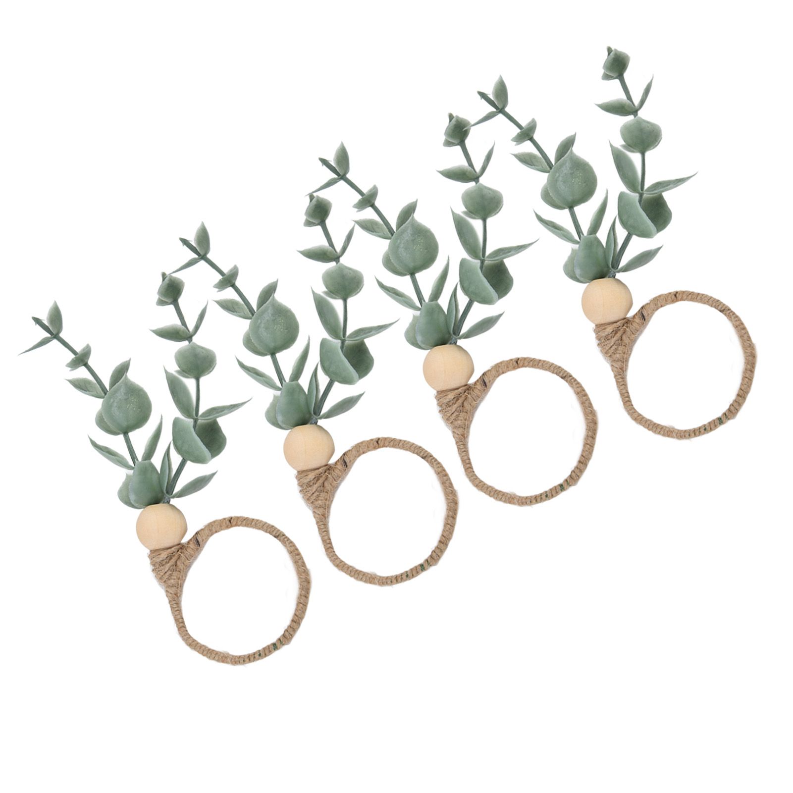 4Pcs Napkin Rings Simple Decorative Handicraft Leaf Flower Napkin Rings for view 8