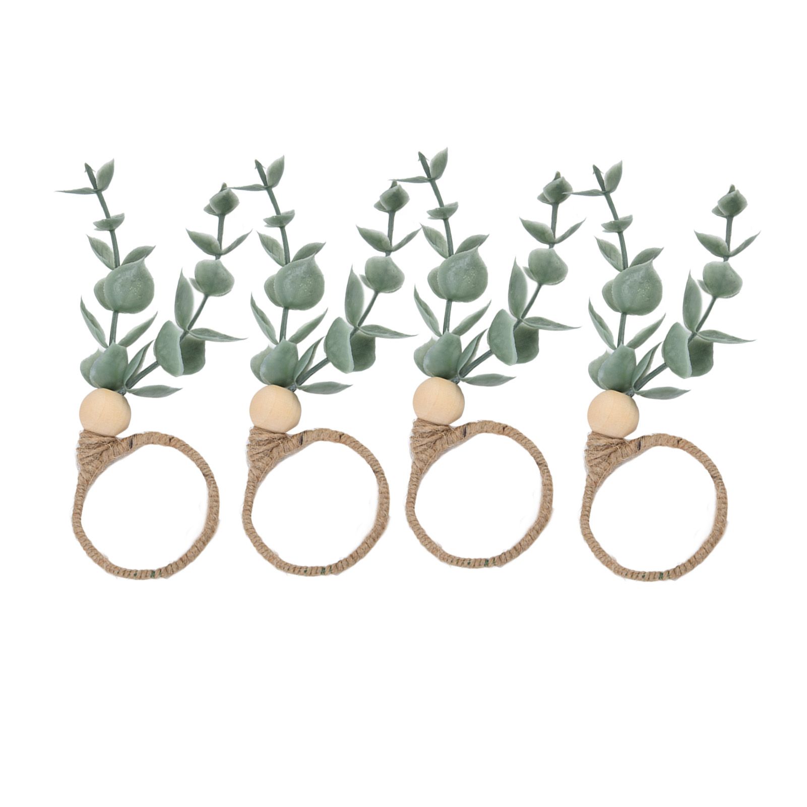4Pcs Napkin Rings Simple Decorative Handicraft Leaf Flower Napkin Rings for view 9
