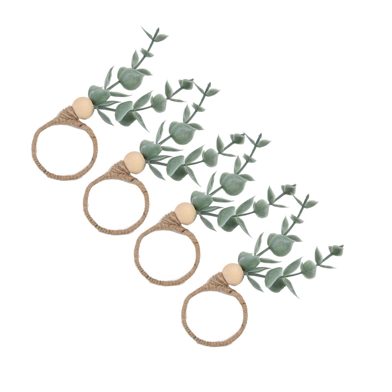 4Pcs Napkin Rings Simple Decorative Handicraft Leaf Flower Napkin Rings for view 10