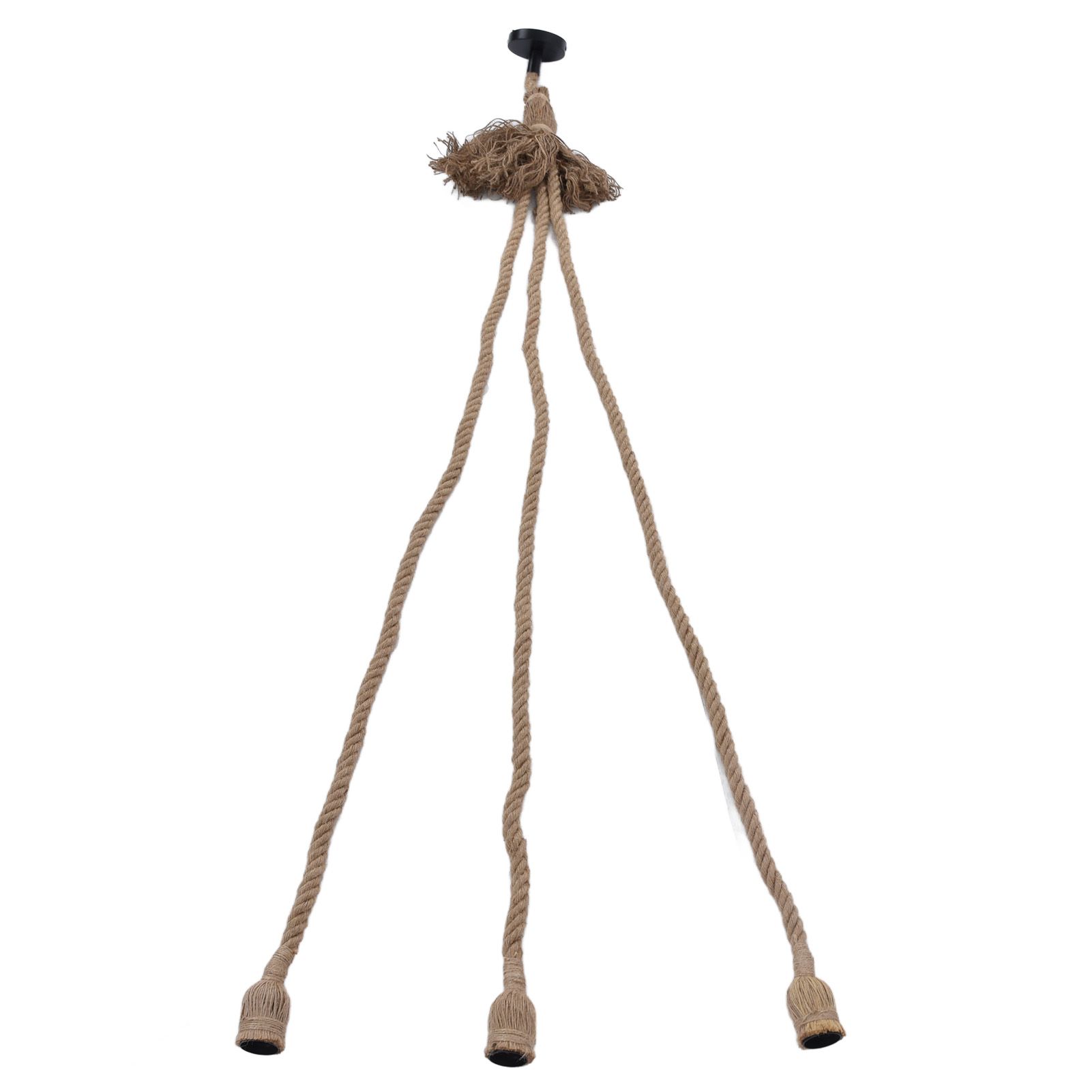 Hemp Rope Vintage Pendant Light Cord Hemp Light Cord 1.5m with 3 Bulb Base for view 3