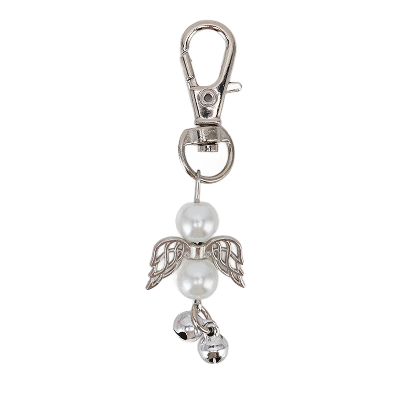 30 Sets Angel Keychain Pink White Angel Bell Pearl Keychain Baby Shower Party view 14