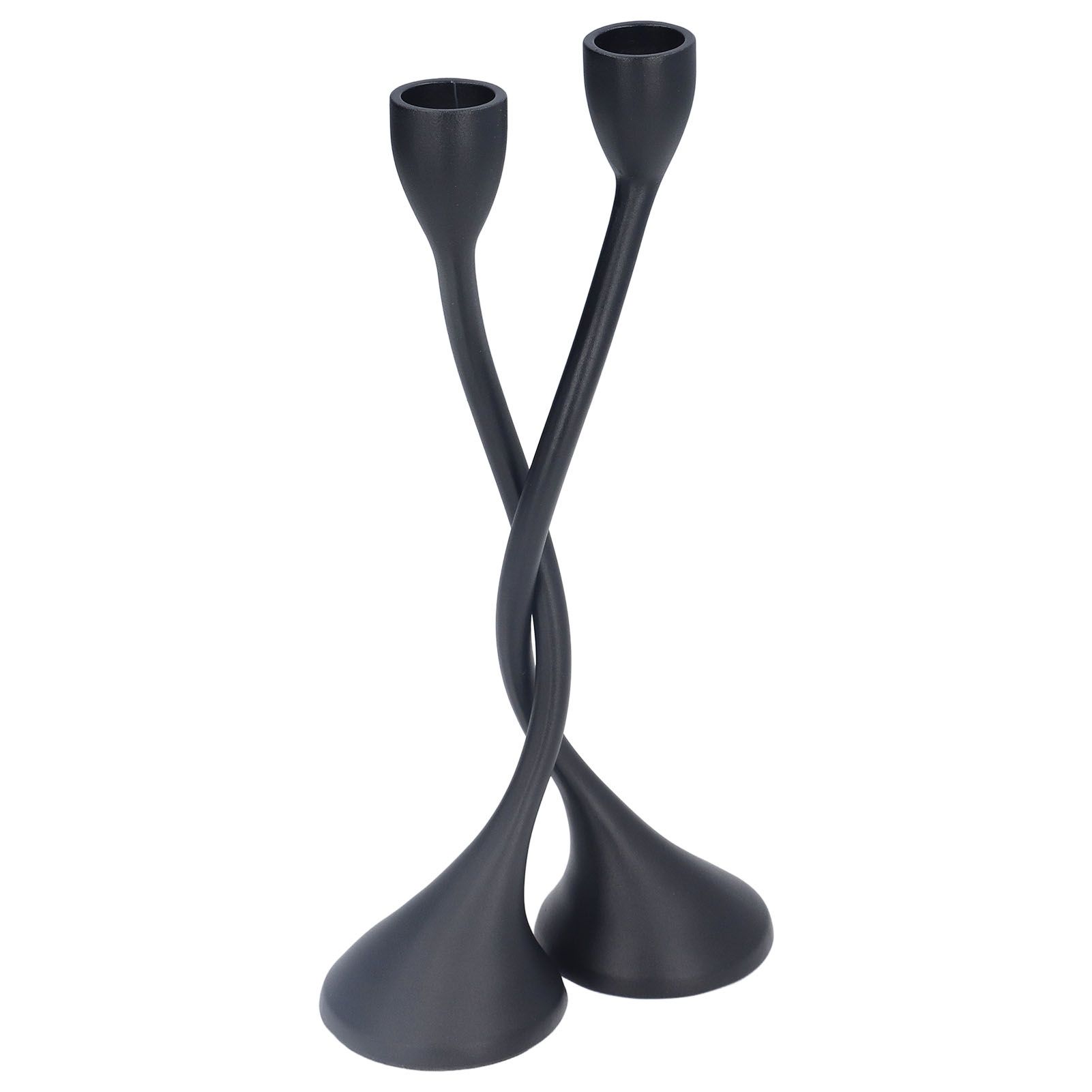 Candle Holder Zinc Alloy High Foot European Style Romantic Simple Retro Black view 2