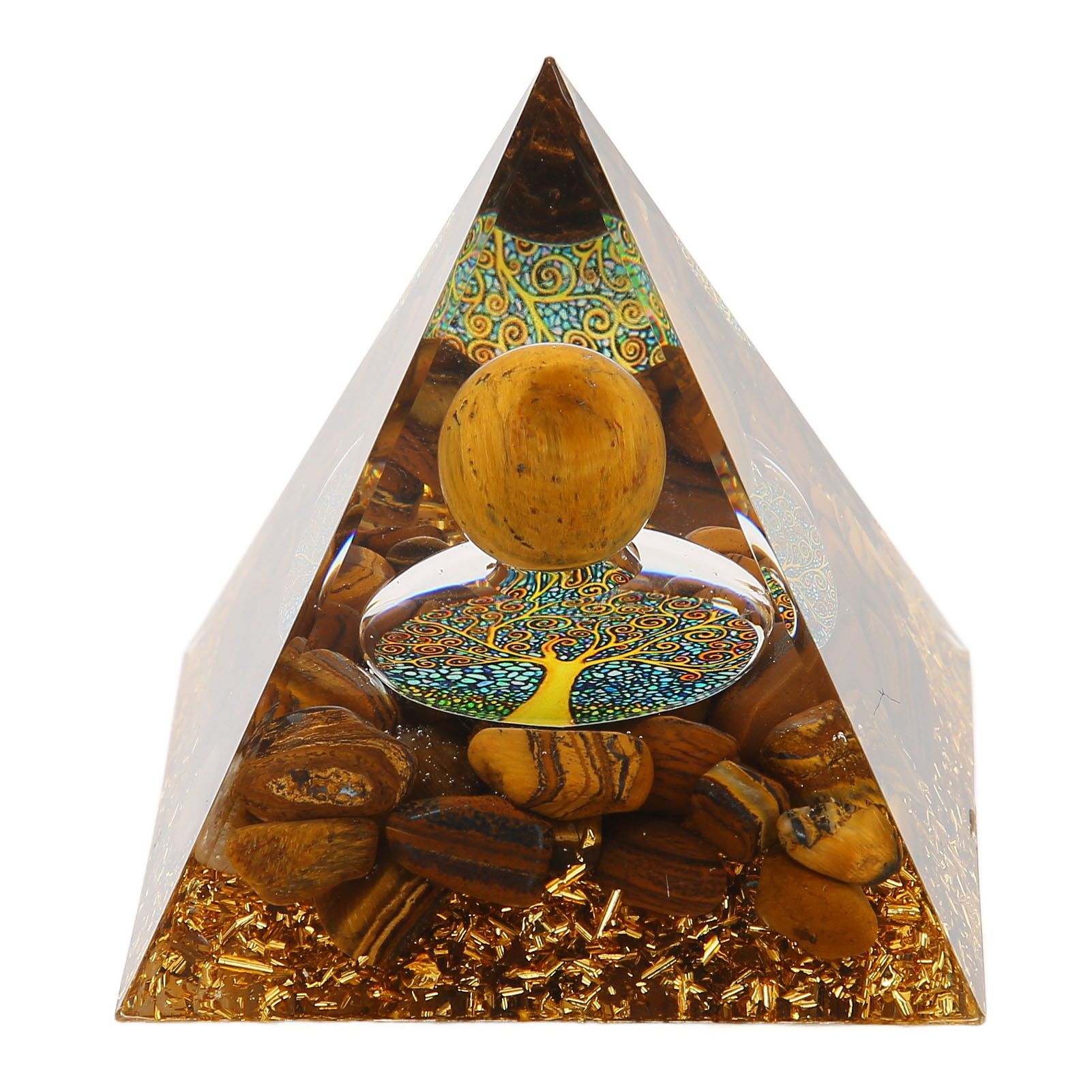 Pyramid Ornament Natural Gravel Triangular Lucky Improving Mood Pyramid