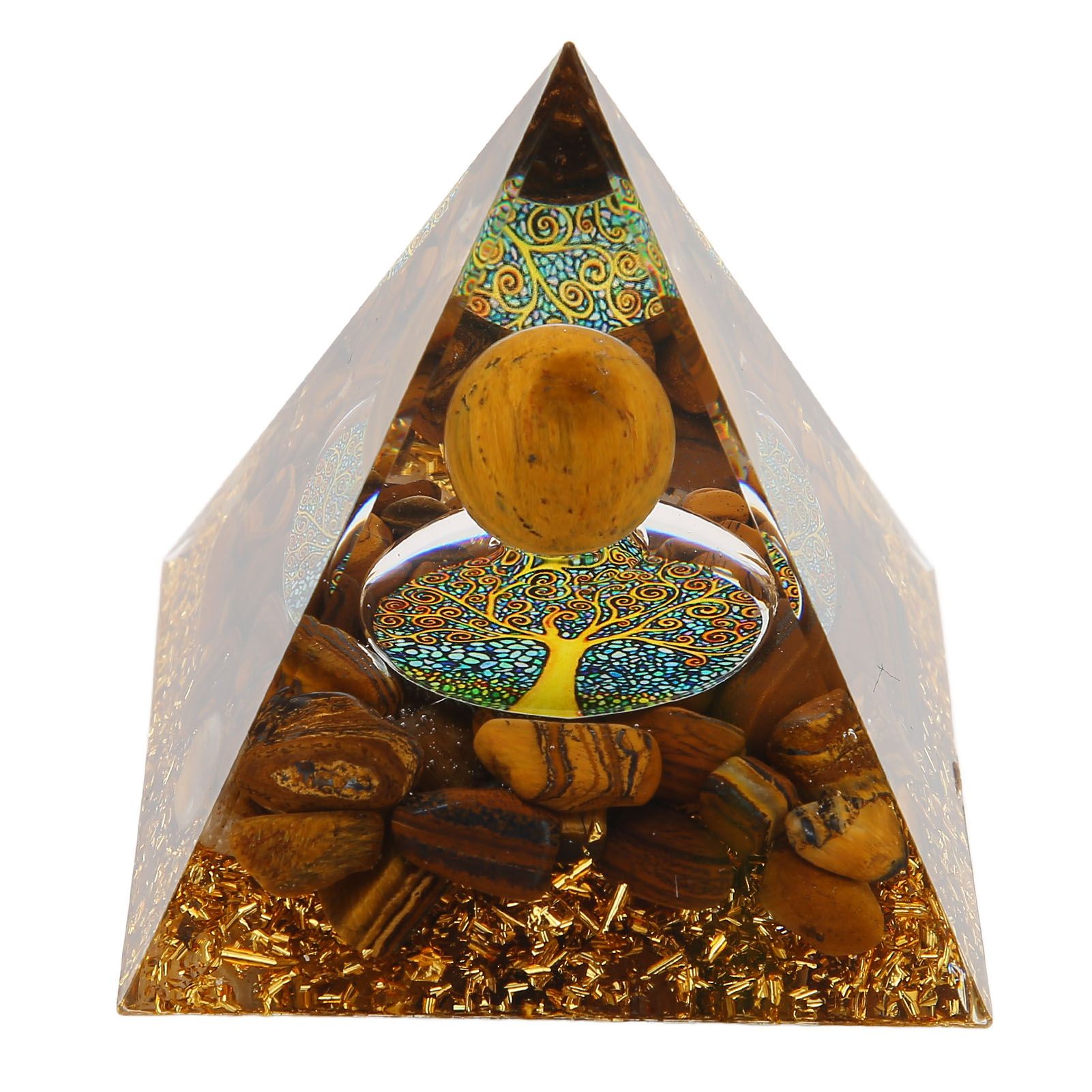 Pyramid Ornament Natural Gravel Triangular Lucky Improving Mood Pyramid view 2