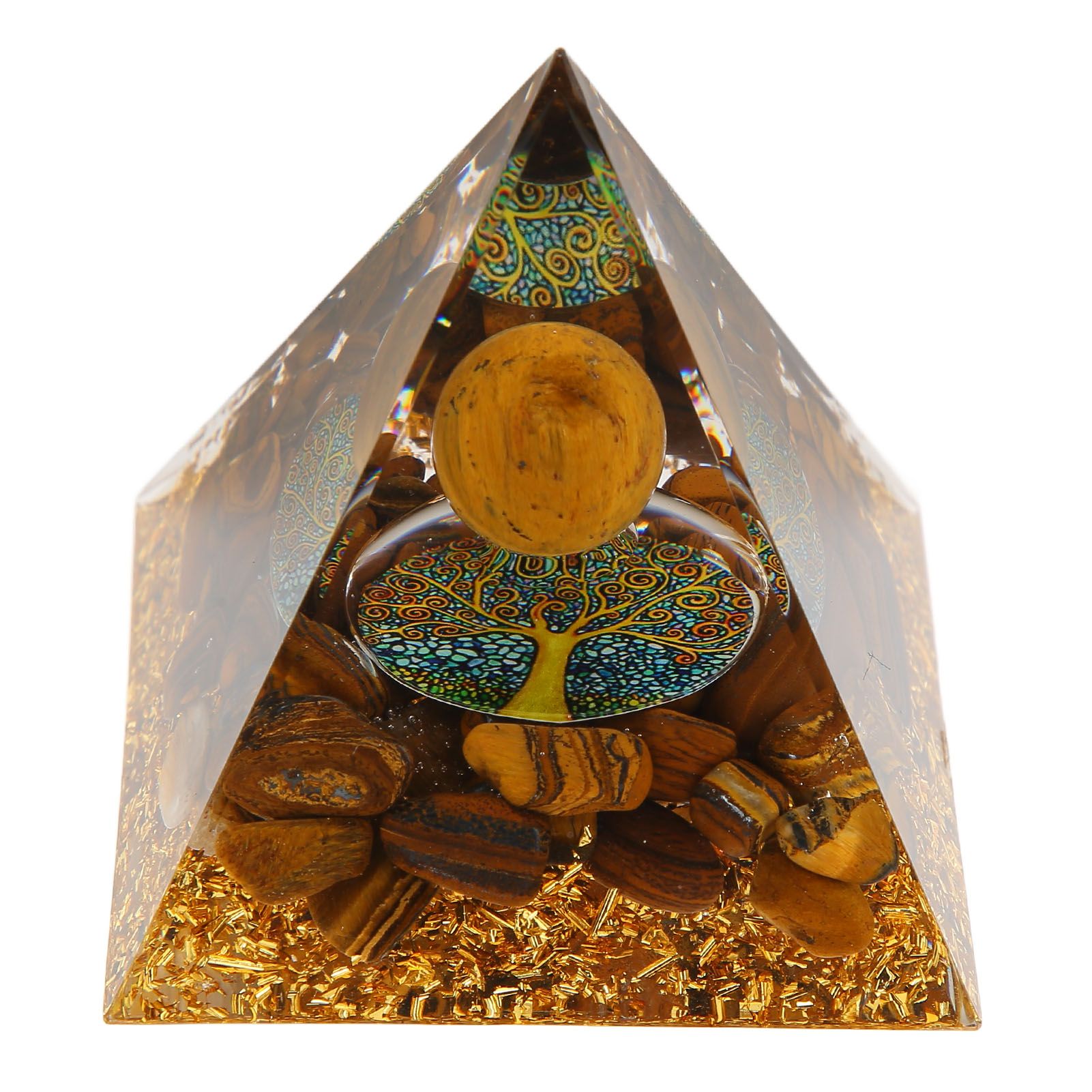 Pyramid Ornament Natural Gravel Triangular Lucky Improving Mood Pyramid view 3