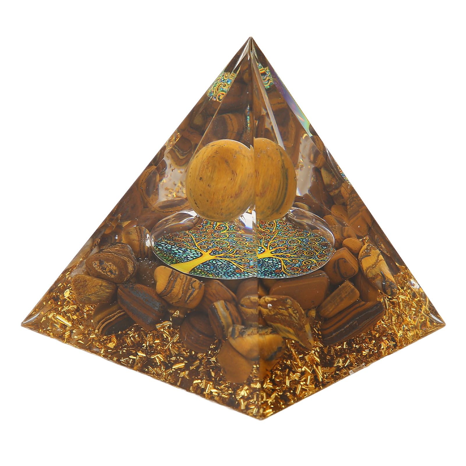 Pyramid Ornament Natural Gravel Triangular Lucky Improving Mood Pyramid view 5