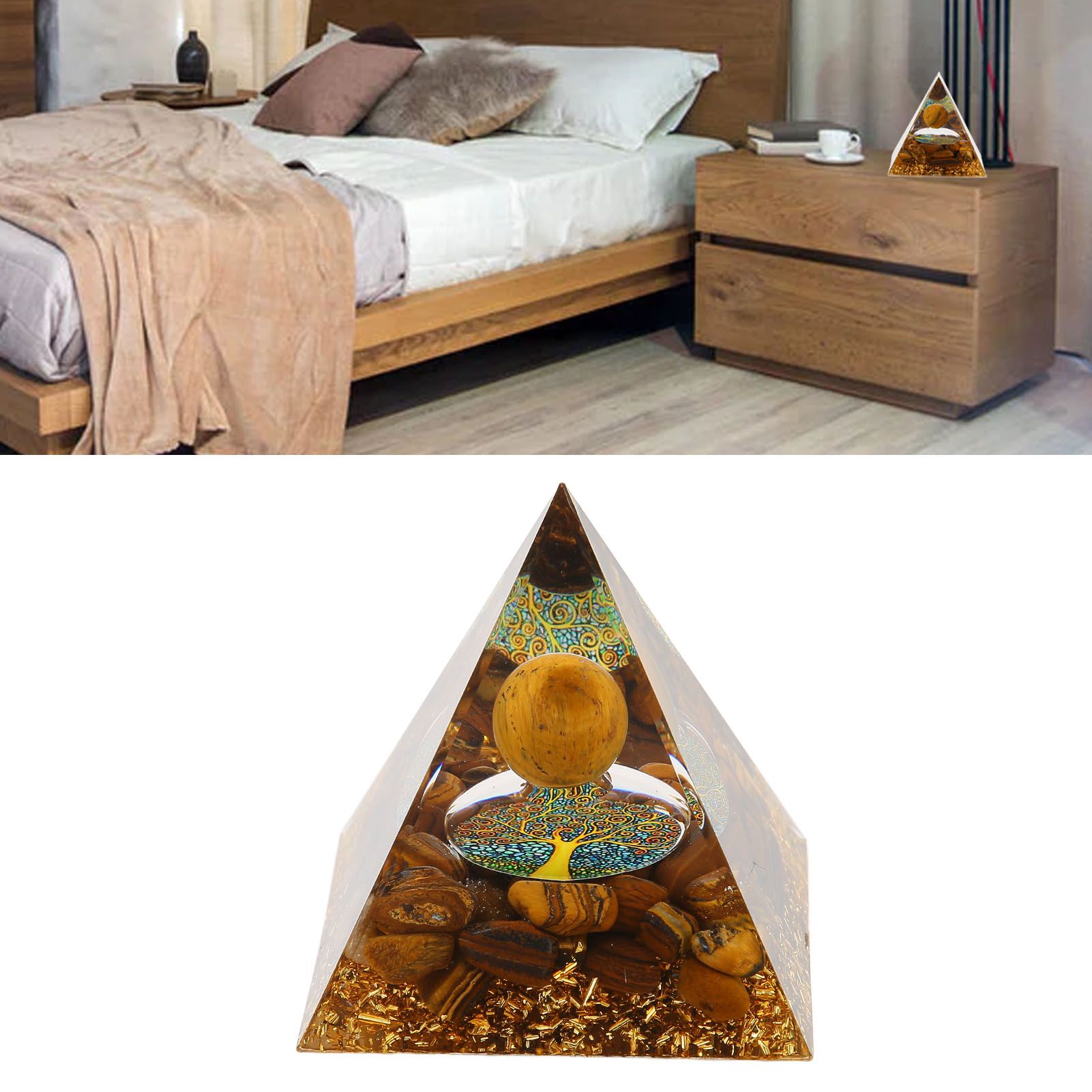 Pyramid Ornament Natural Gravel Triangular Lucky Improving Mood Pyramid view 12