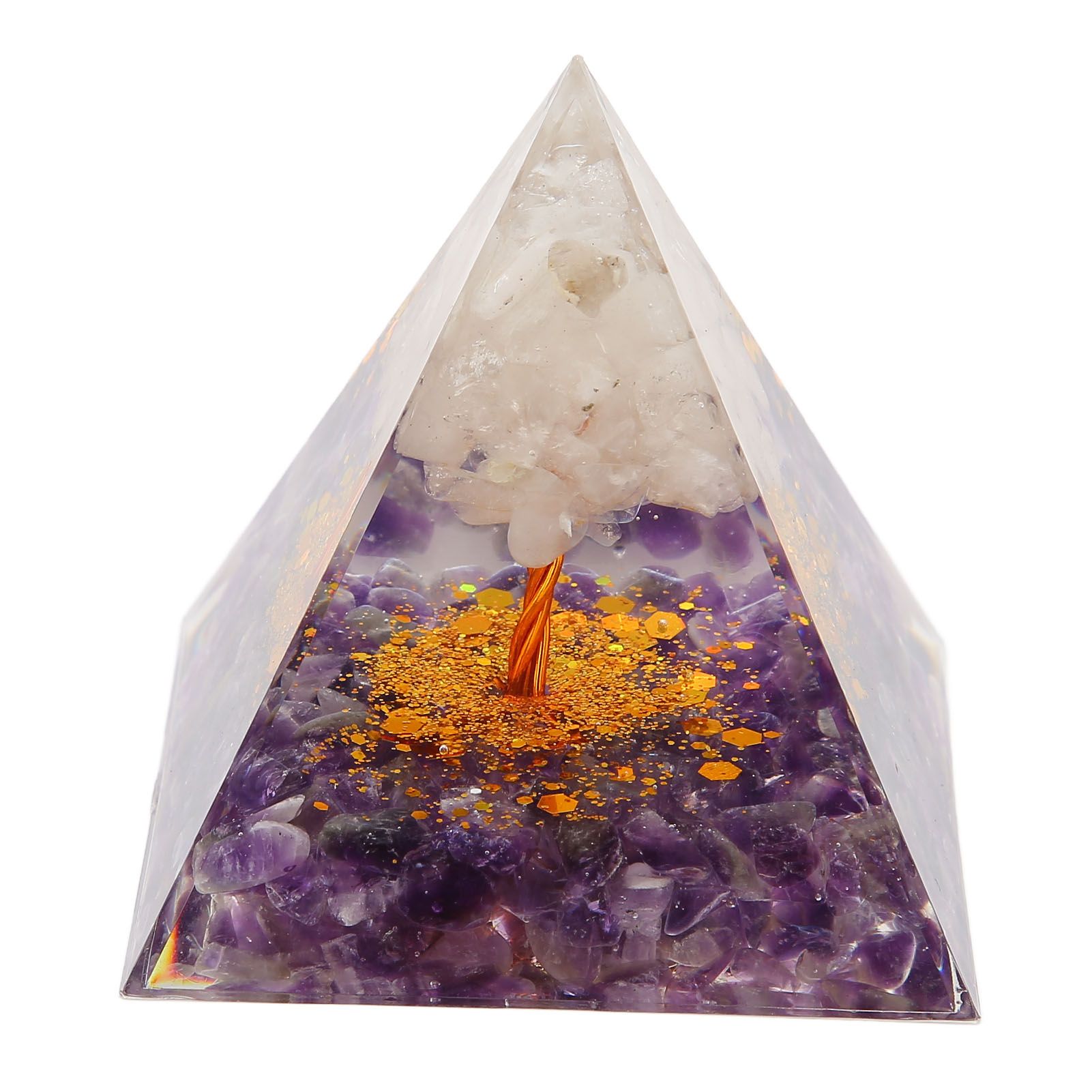 Pyramid Epoxy Ornament Good Durability Exquisite Workmanship Gravel Pyramid
