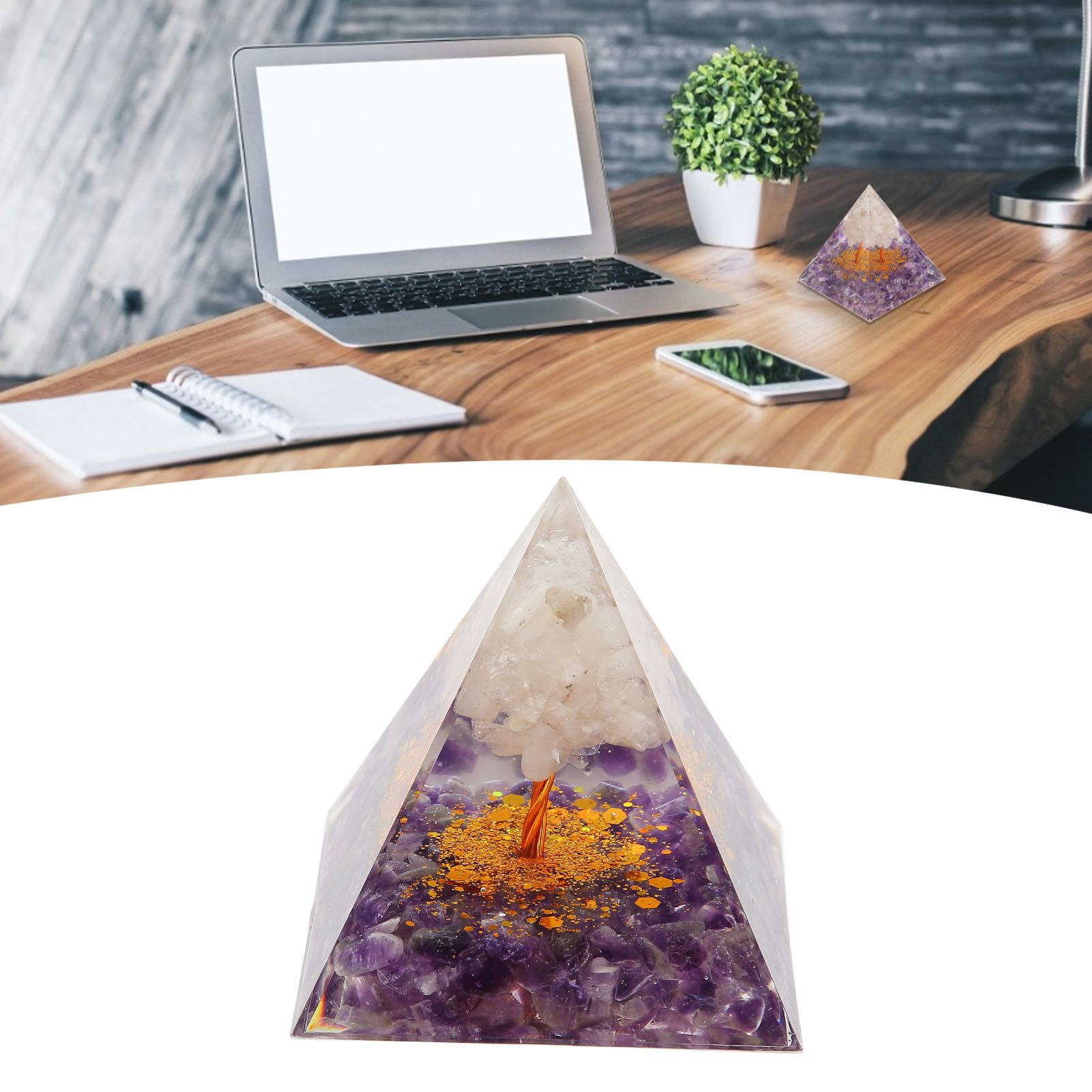 Pyramid Epoxy Ornament Good Durability Exquisite Workmanship Gravel Pyramid view 11