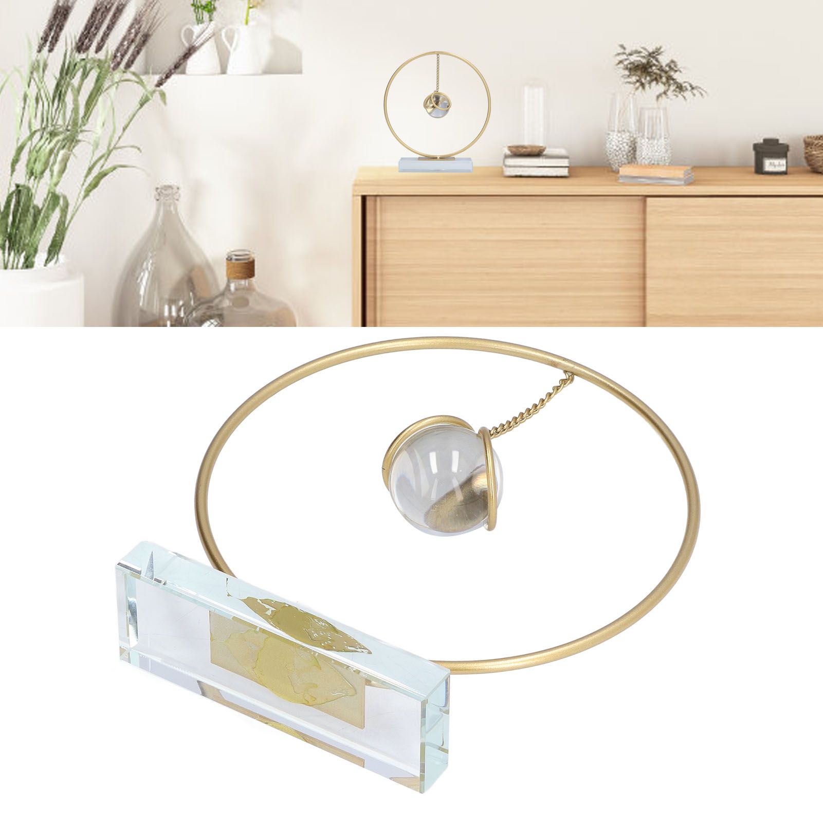 Crystal Ball Ornament Modern Simple Abstract Style Add Vitality Safe Durable view 11
