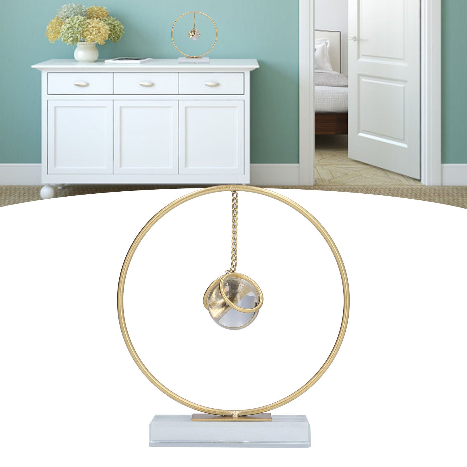 Crystal Ball Ornament Modern Simple Abstract Style Add Vitality Safe Durable view 12
