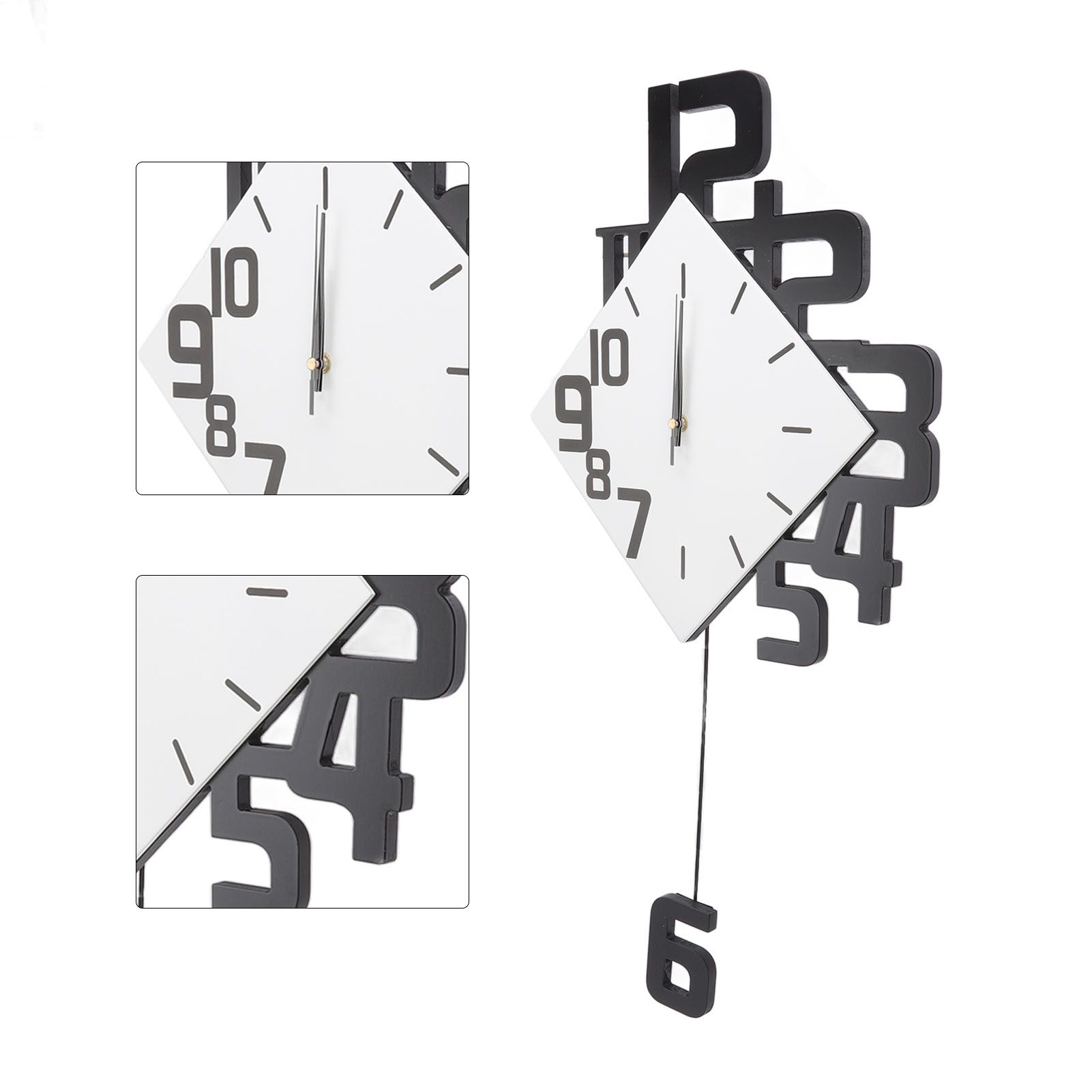 Frameless Pendulum Wall Clocks Number Decoration DIY Assembly Modern Wall view 8