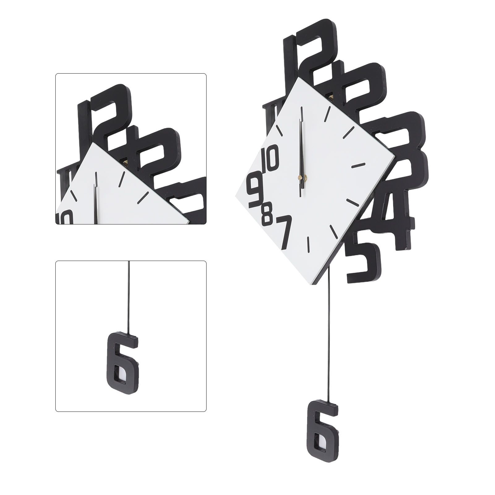 Frameless Pendulum Wall Clocks Number Decoration DIY Assembly Modern Wall view 9
