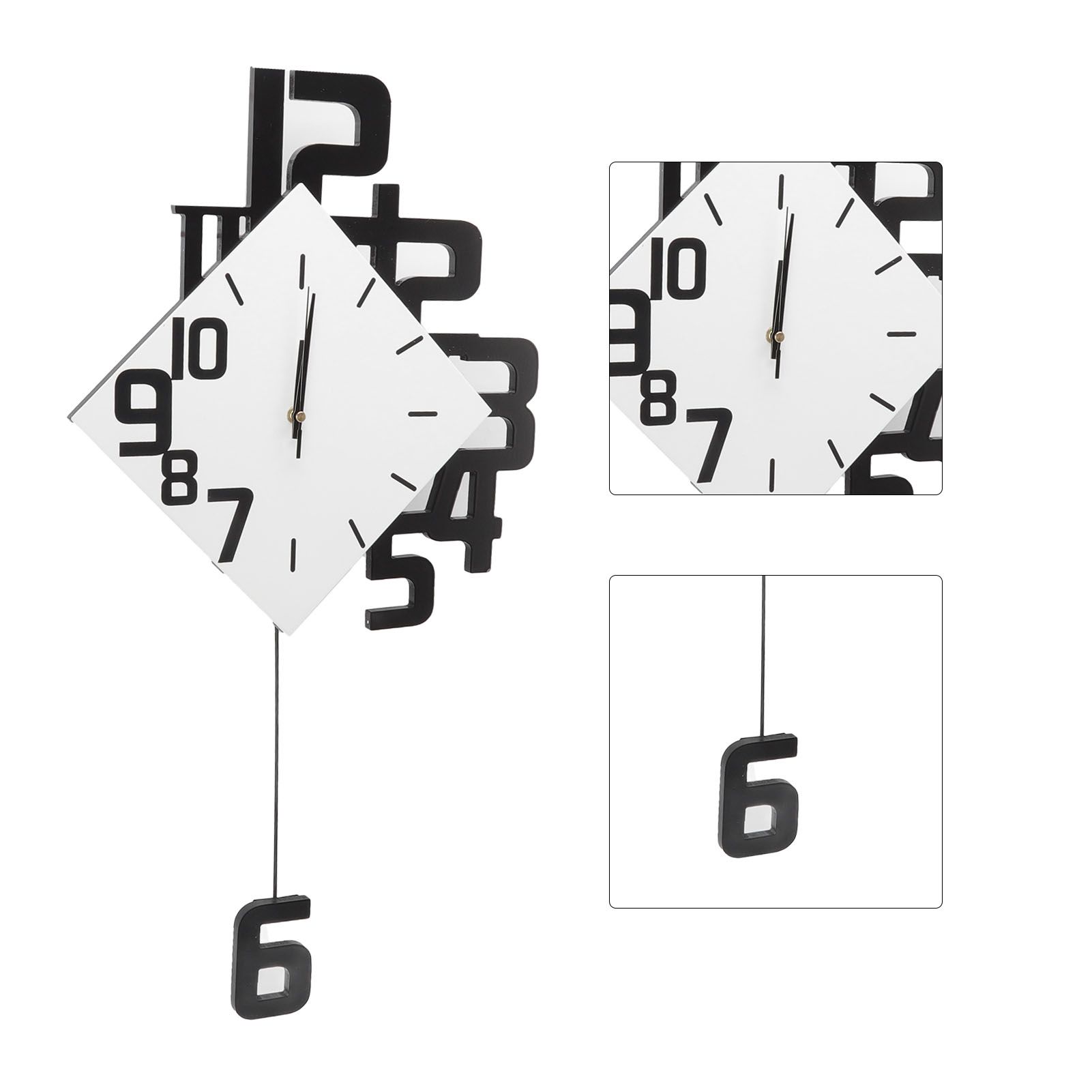 Frameless Pendulum Wall Clocks Number Decoration DIY Assembly Modern Wall view 10