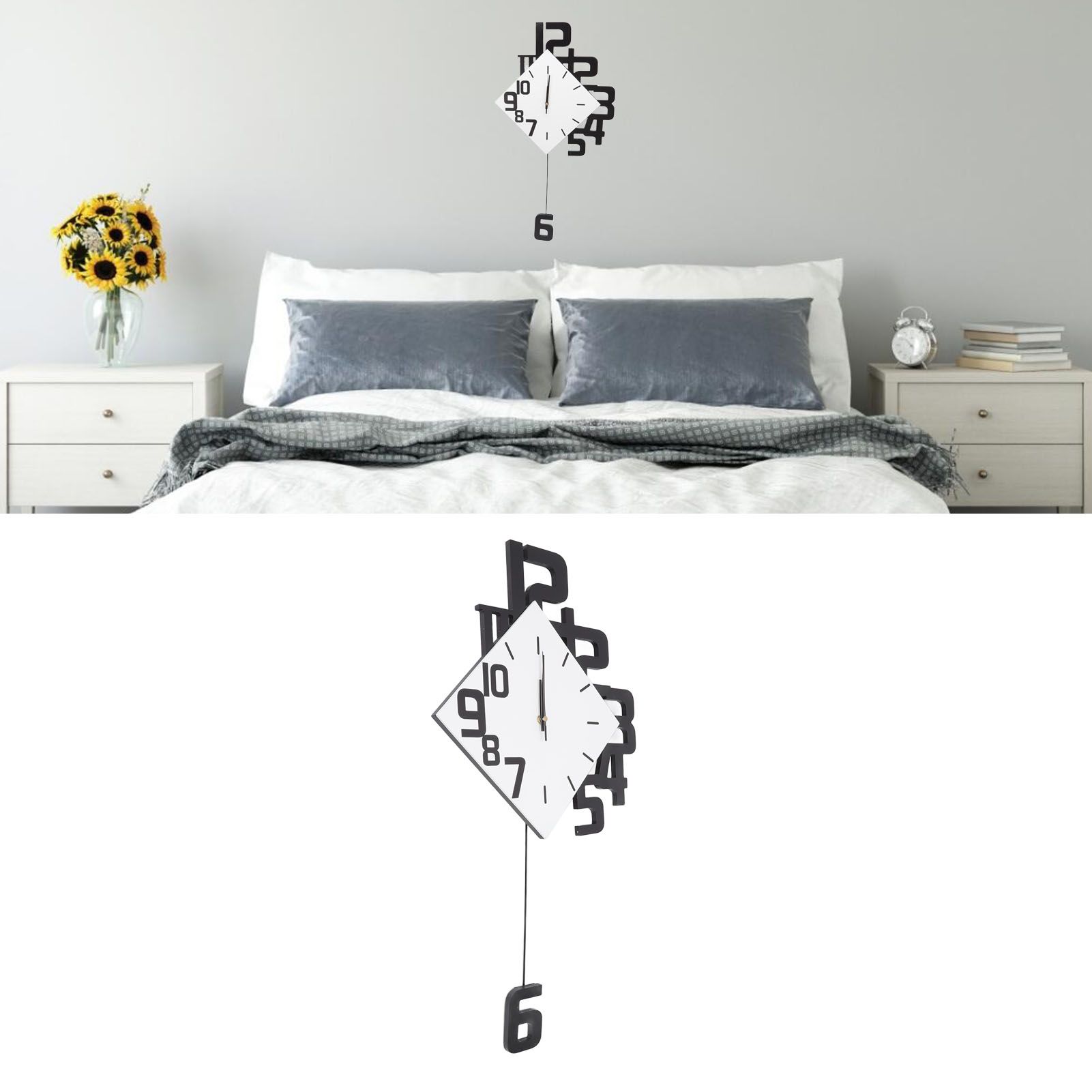 Frameless Pendulum Wall Clocks Number Decoration DIY Assembly Modern Wall view 12