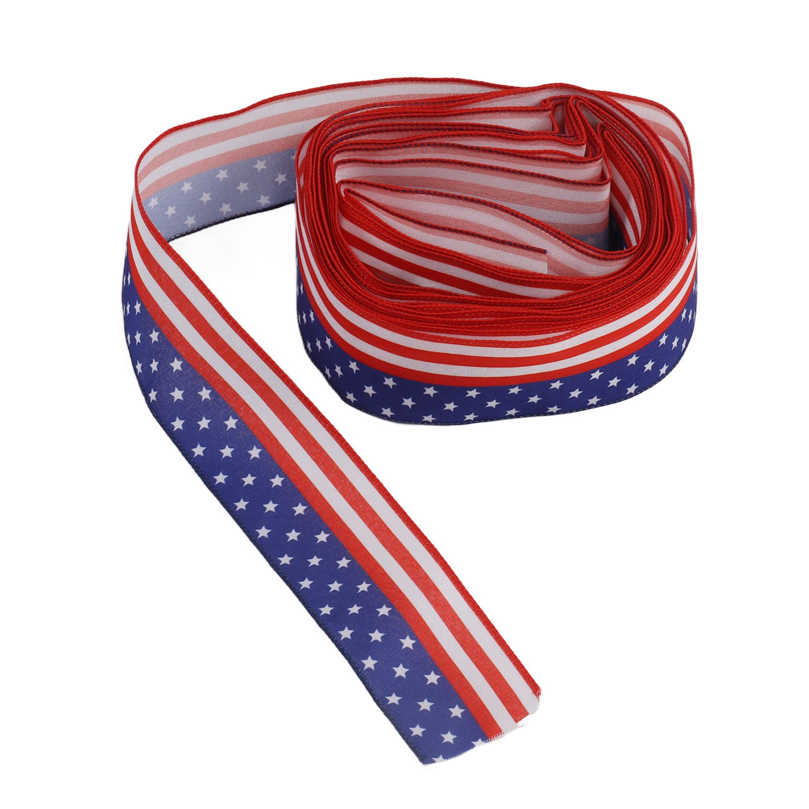 Patriotic Ribbon 6.5cm Width 10m Length 4th of July Independence Day for view 10