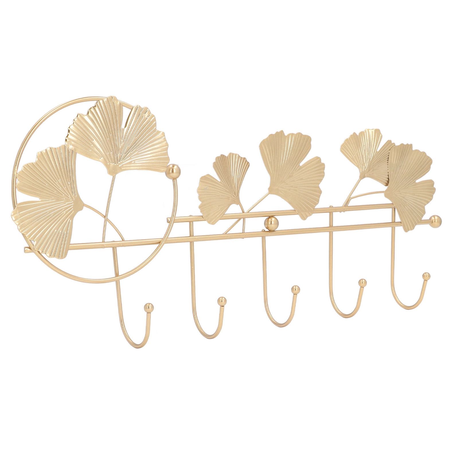Wall Coat Rack Ginkgo Leaf Design Simple Elegant Style Wide Application Wall view 2