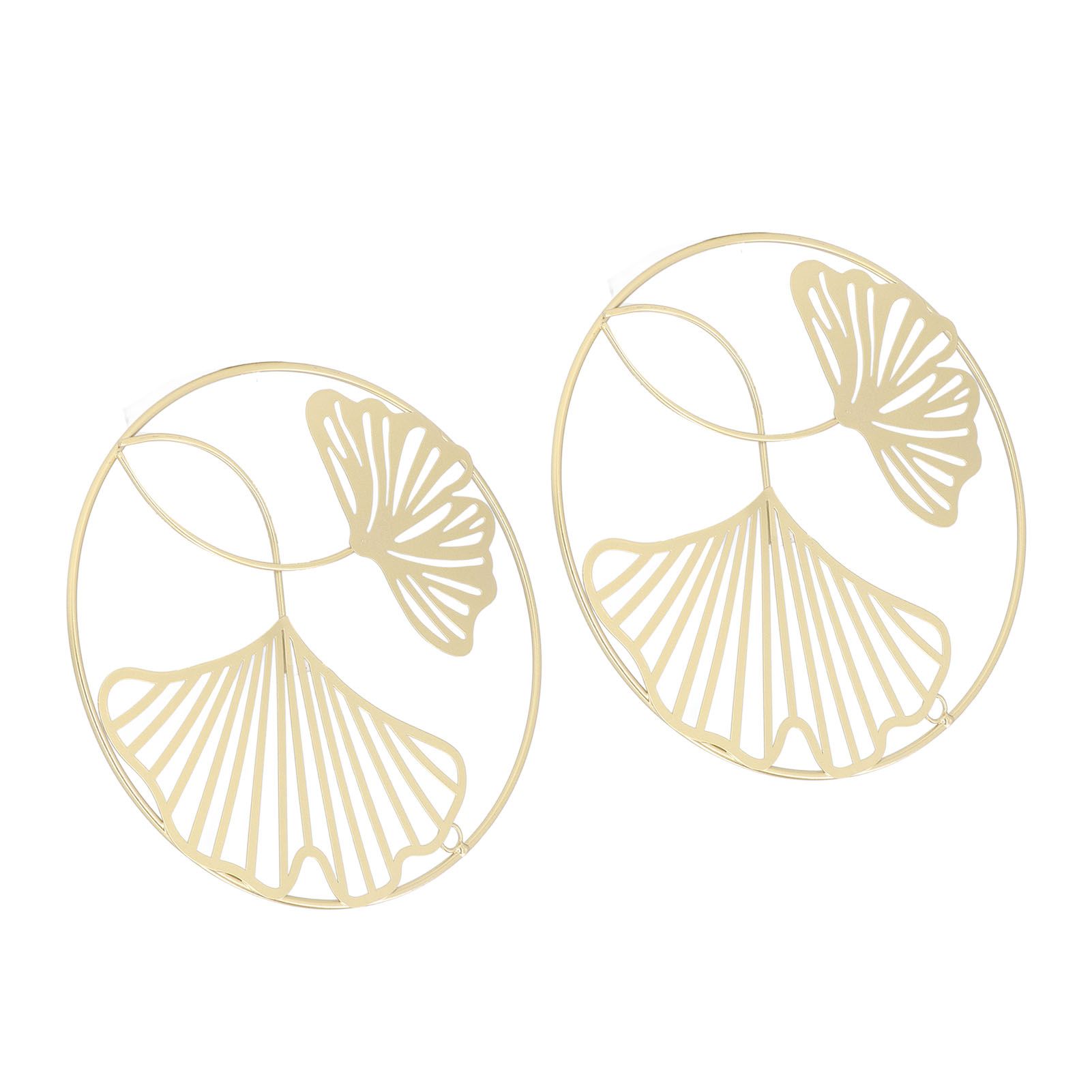 2pcs Gold Wall Decor Iron Art 3D Stereo Ginkgo Leaves Wall Sculpture for Sofa view 6