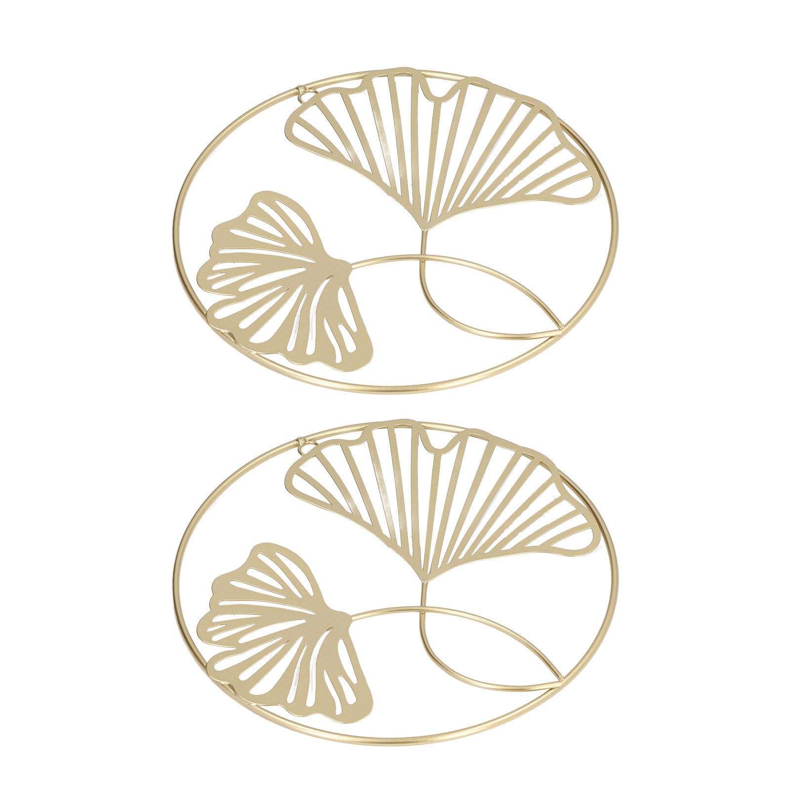2pcs Gold Wall Decor Iron Art 3D Stereo Ginkgo Leaves Wall Sculpture for Sofa view 7
