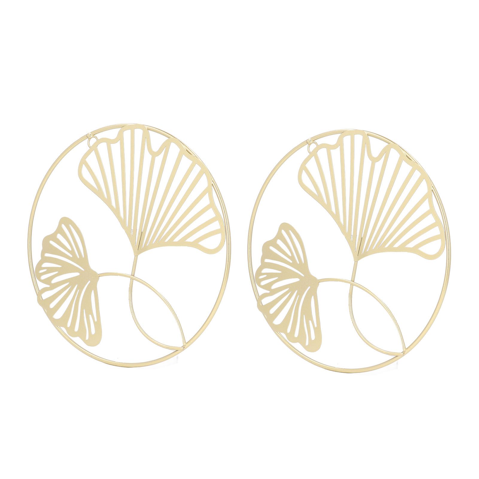 2pcs Gold Wall Decor Iron Art 3D Stereo Ginkgo Leaves Wall Sculpture for Sofa view 8