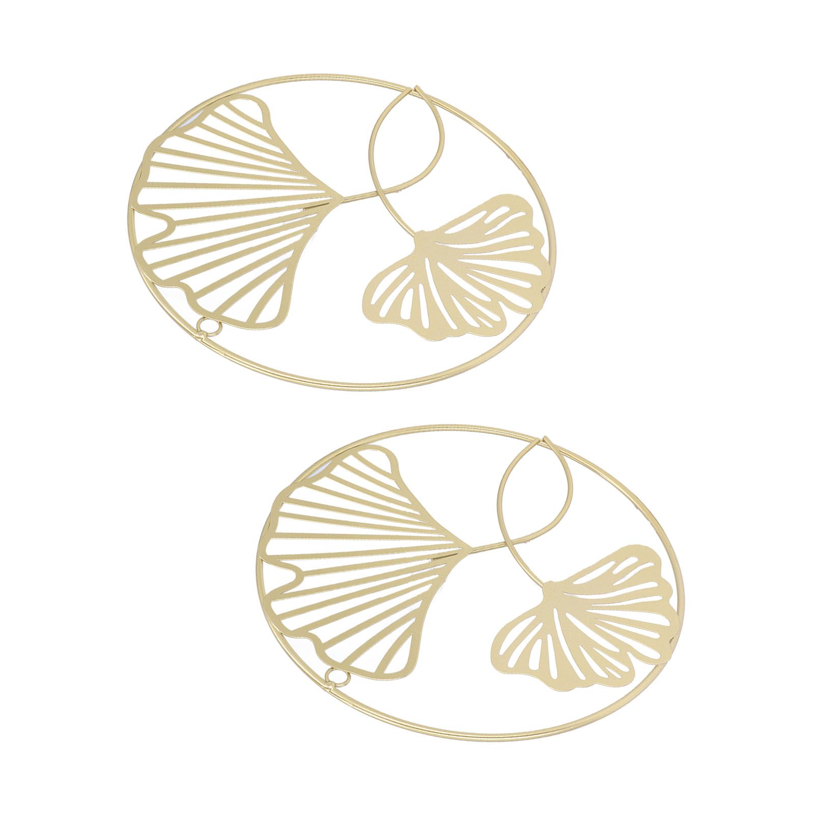 2pcs Gold Wall Decor Iron Art 3D Stereo Ginkgo Leaves Wall Sculpture for Sofa view 10