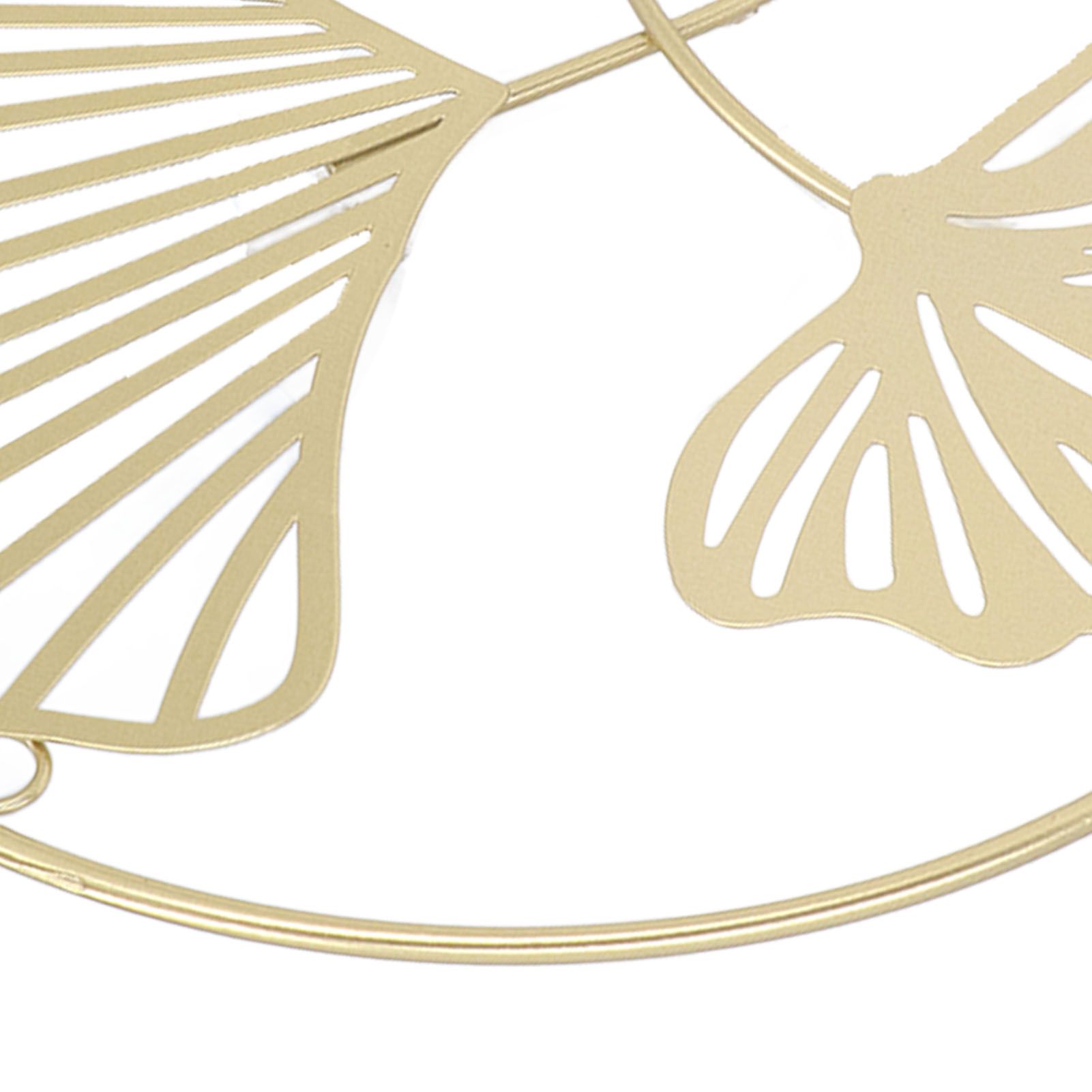 2pcs Gold Wall Decor Iron Art 3D Stereo Ginkgo Leaves Wall Sculpture for Sofa view 14