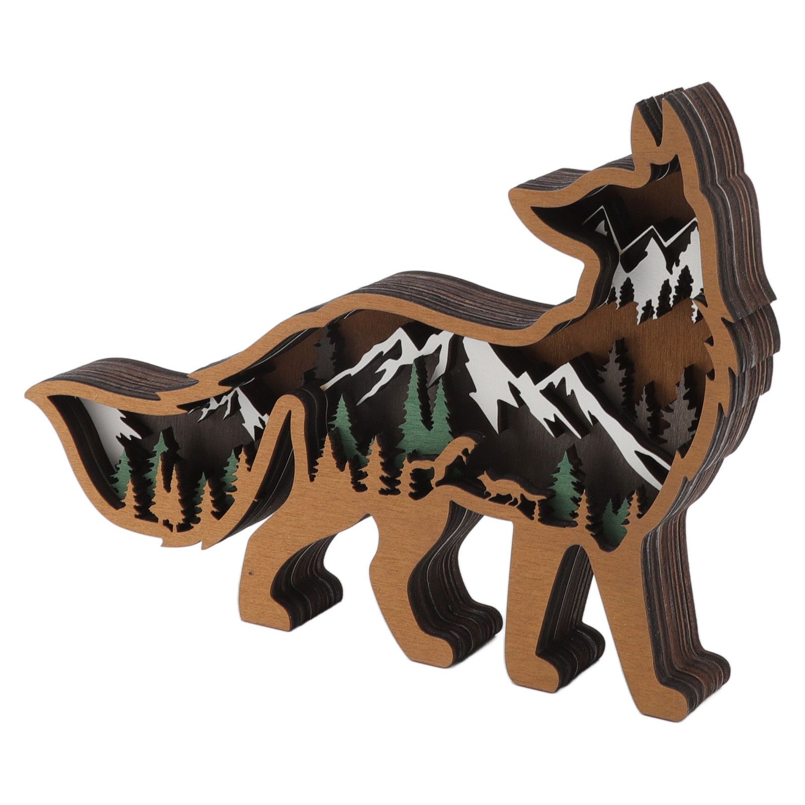 Wood Animal Ornament Multi Layered Creativity Mechanically Engraved Wooden view 4