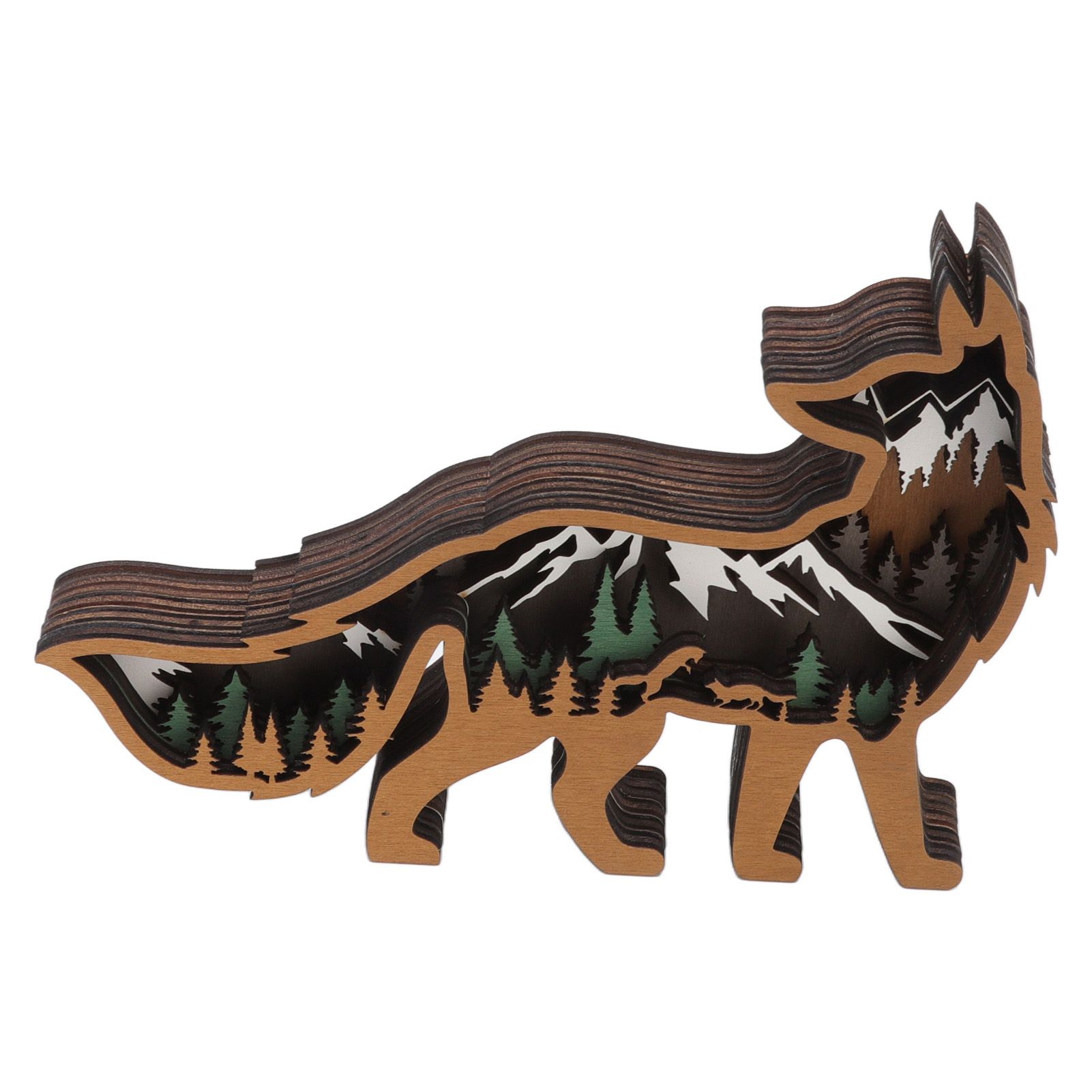 Wood Animal Ornament Multi Layered Creativity Mechanically Engraved Wooden view 5