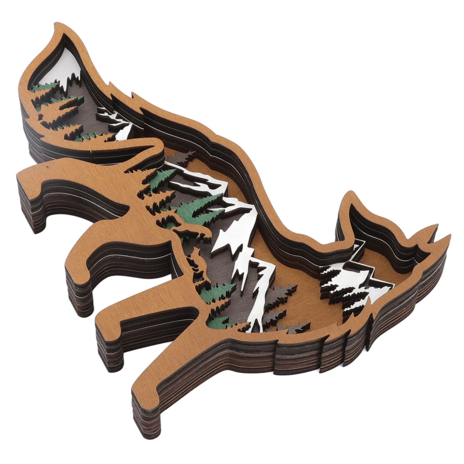 Wood Animal Ornament Multi Layered Creativity Mechanically Engraved Wooden view 8