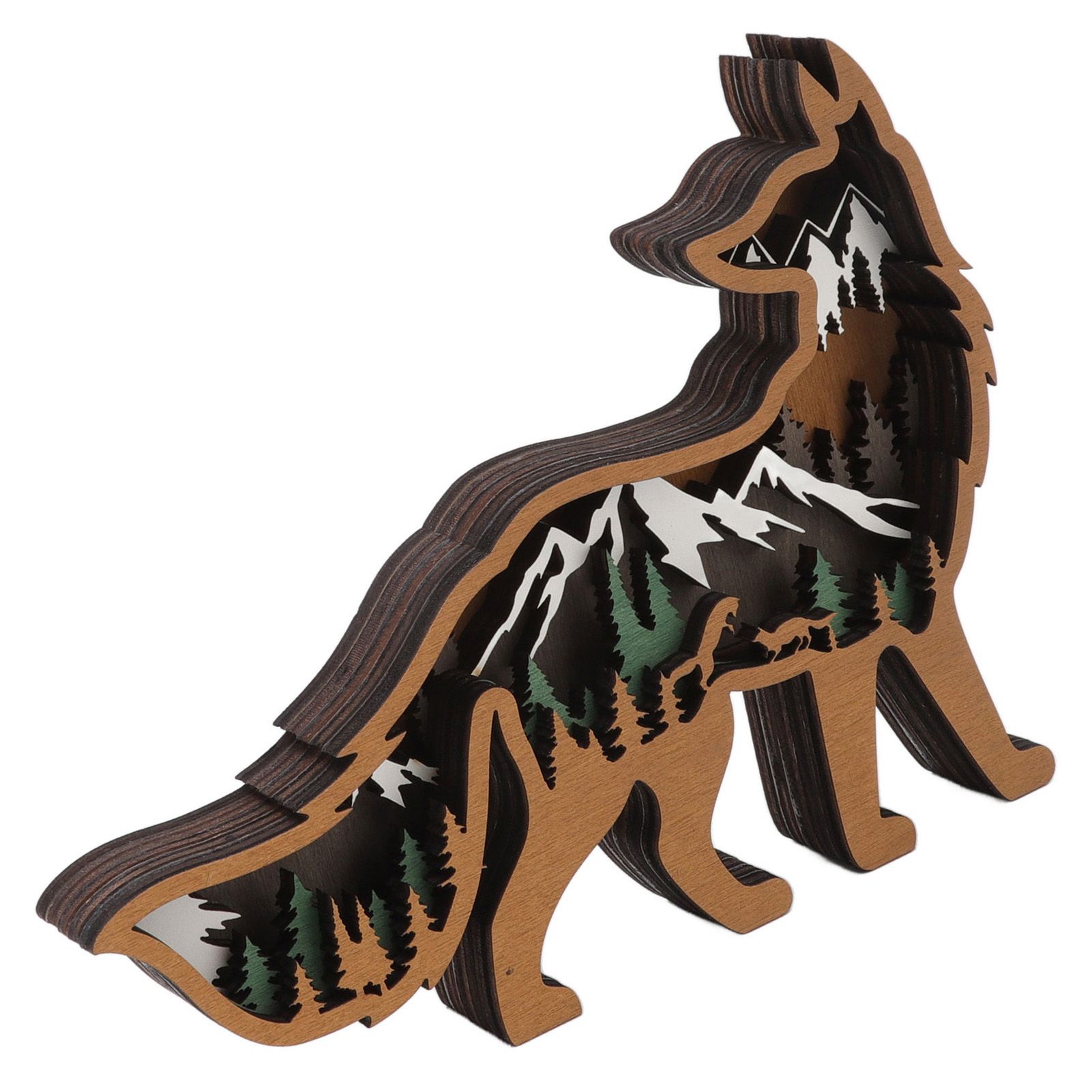 Wood Animal Ornament Multi Layered Creativity Mechanically Engraved Wooden view 9