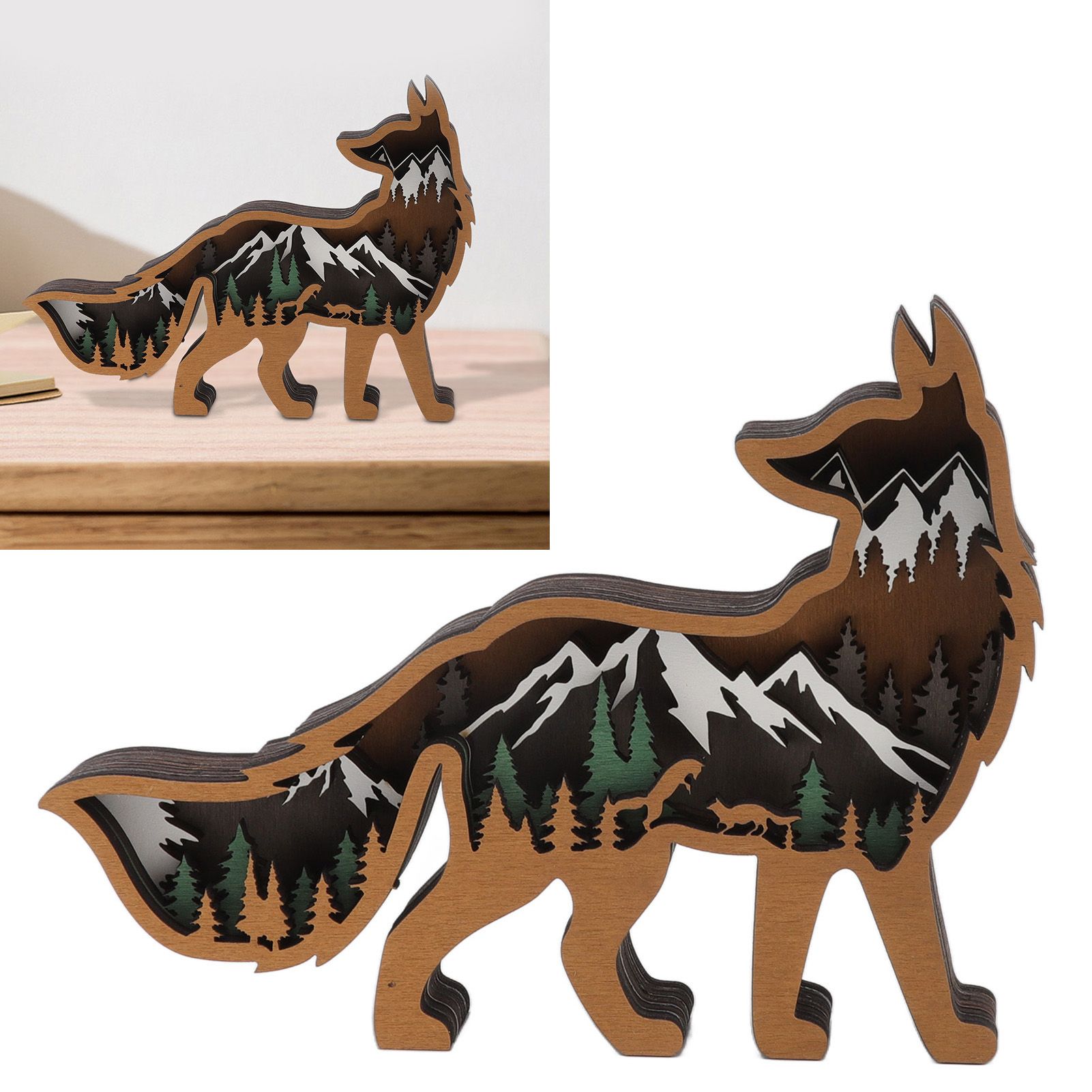 Wood Animal Ornament Multi Layered Creativity Mechanically Engraved Wooden view 12