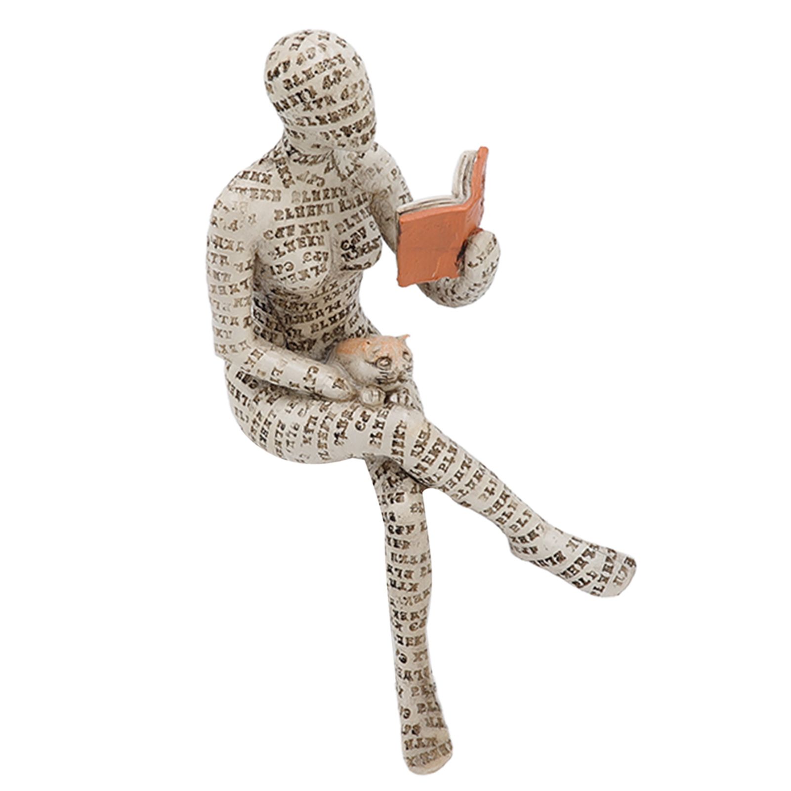 Resin Reading Woman Figurine Innovative Lady Reading Pulp Molding Bookshelf view 2