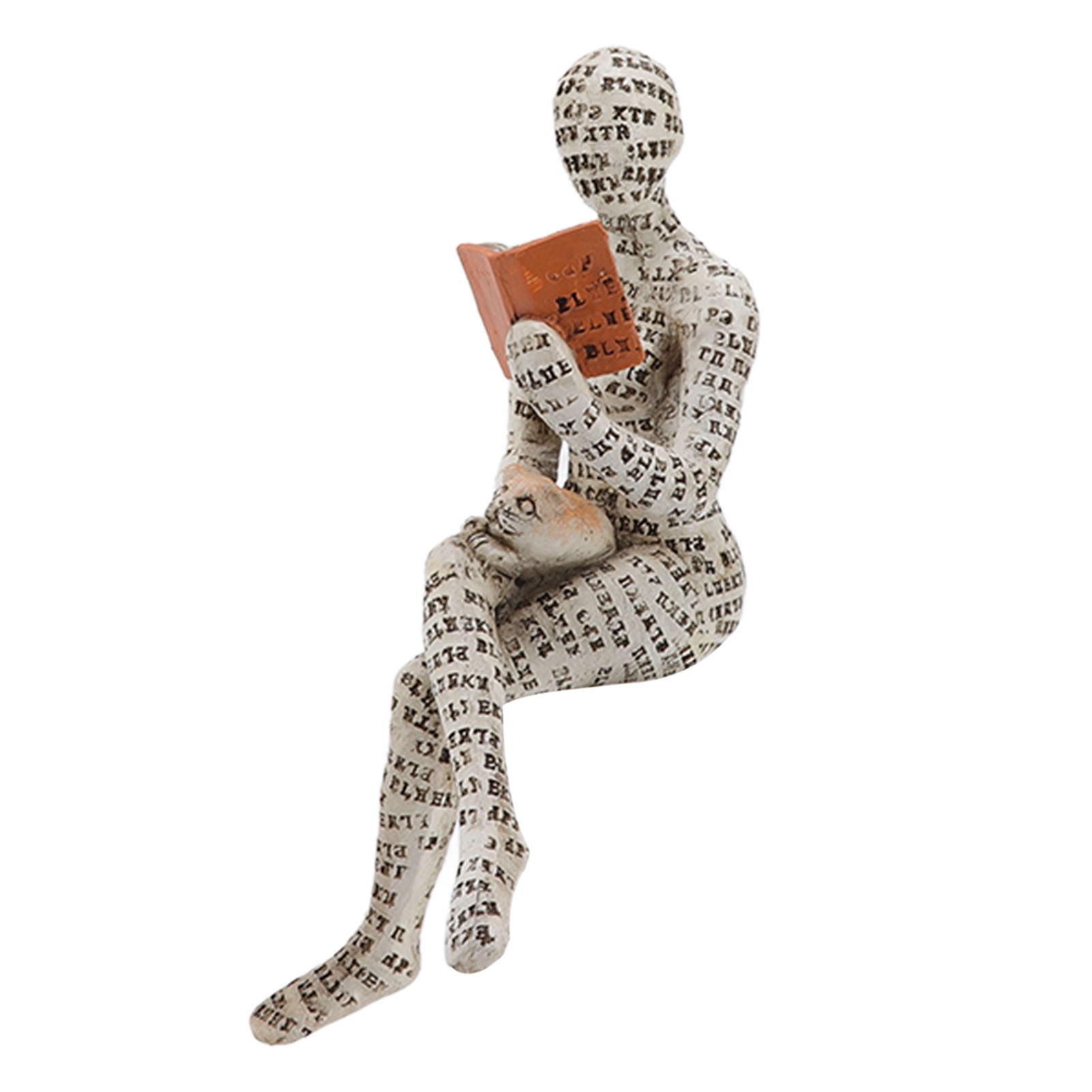 Resin Reading Woman Figurine Innovative Lady Reading Pulp Molding Bookshelf view 3