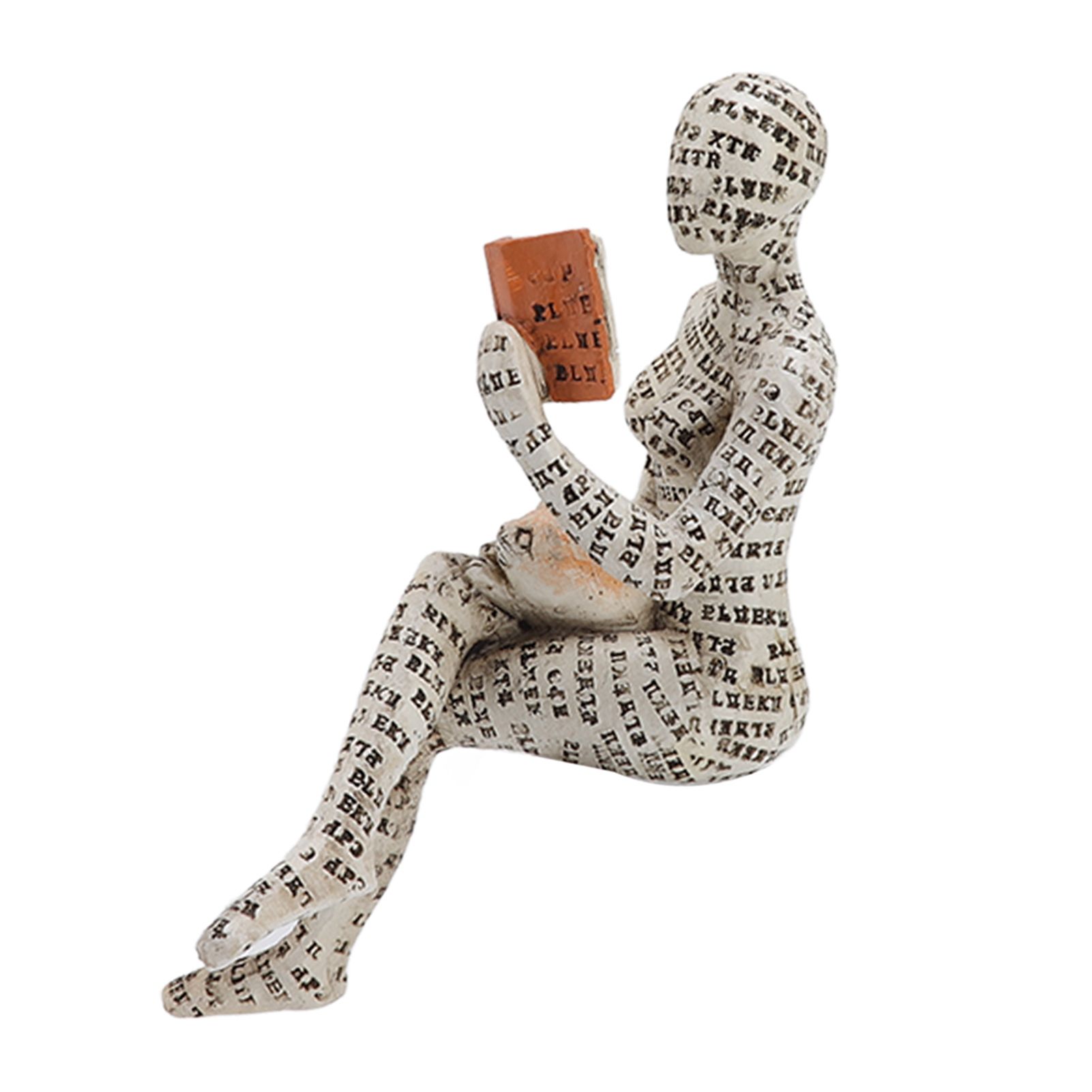 Resin Reading Woman Figurine Innovative Lady Reading Pulp Molding Bookshelf view 5