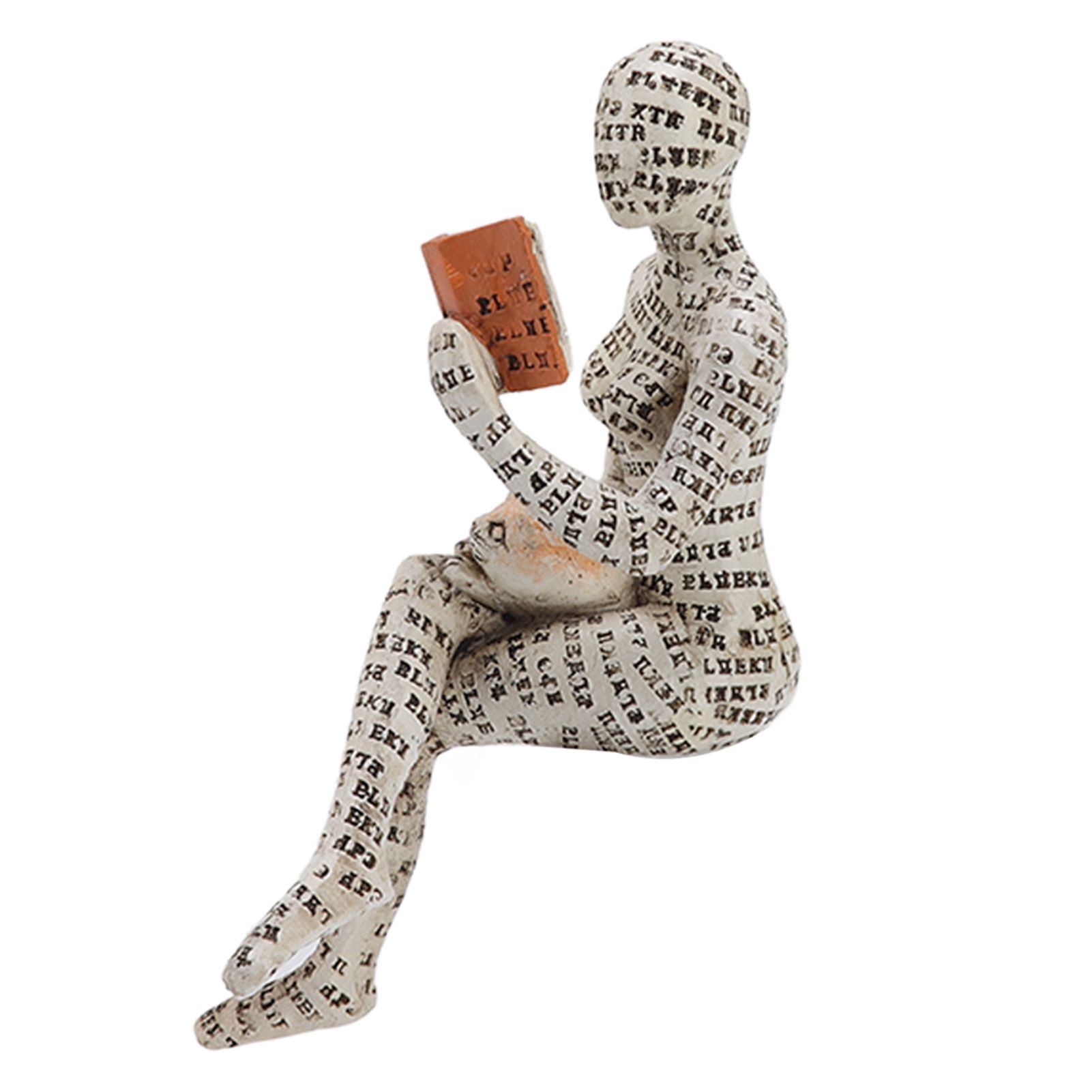 Resin Reading Woman Figurine Innovative Lady Reading Pulp Molding Bookshelf view 6