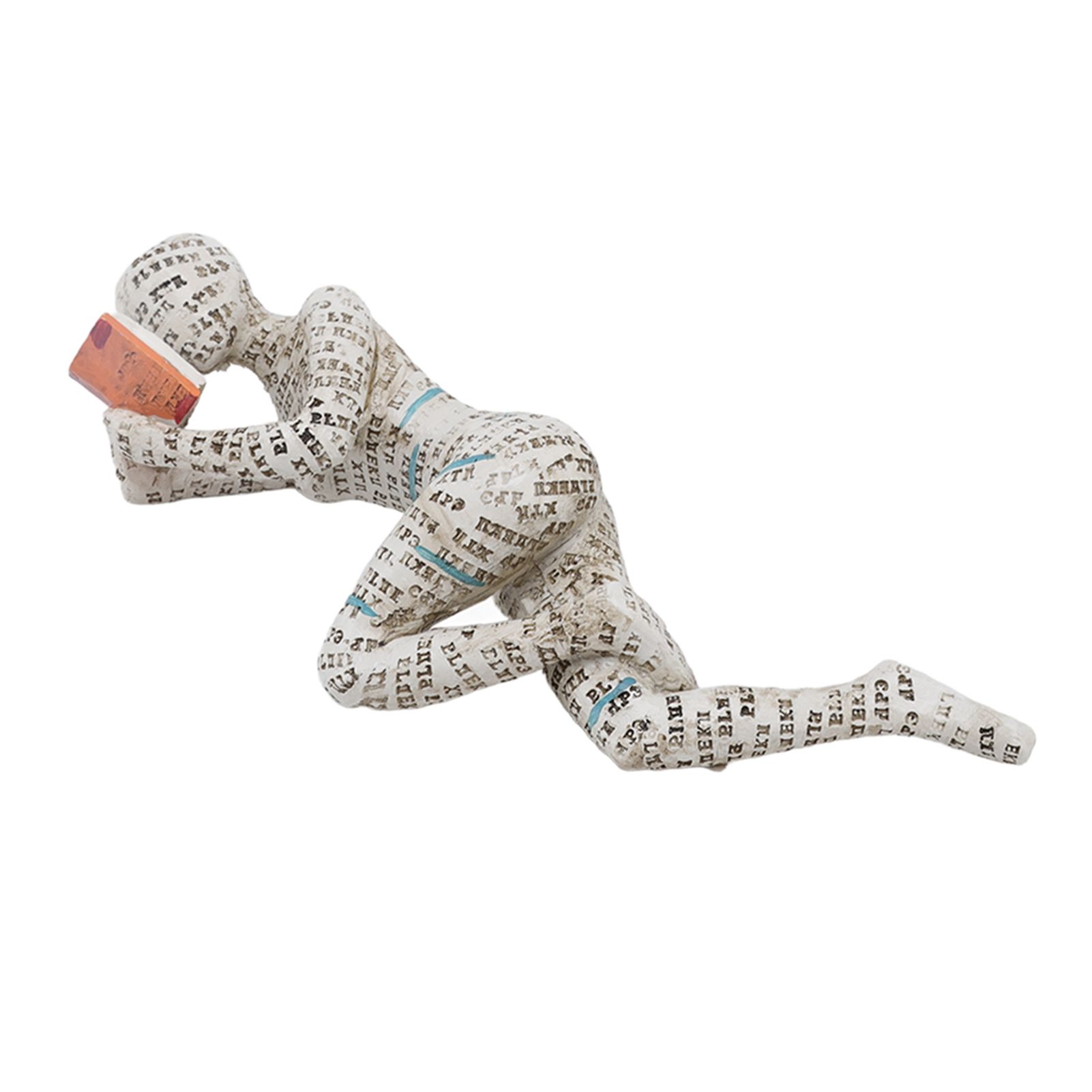 Resin Reading Woman Figurine Innovative Lady Reading Pulp Molding Bookshelf view 6
