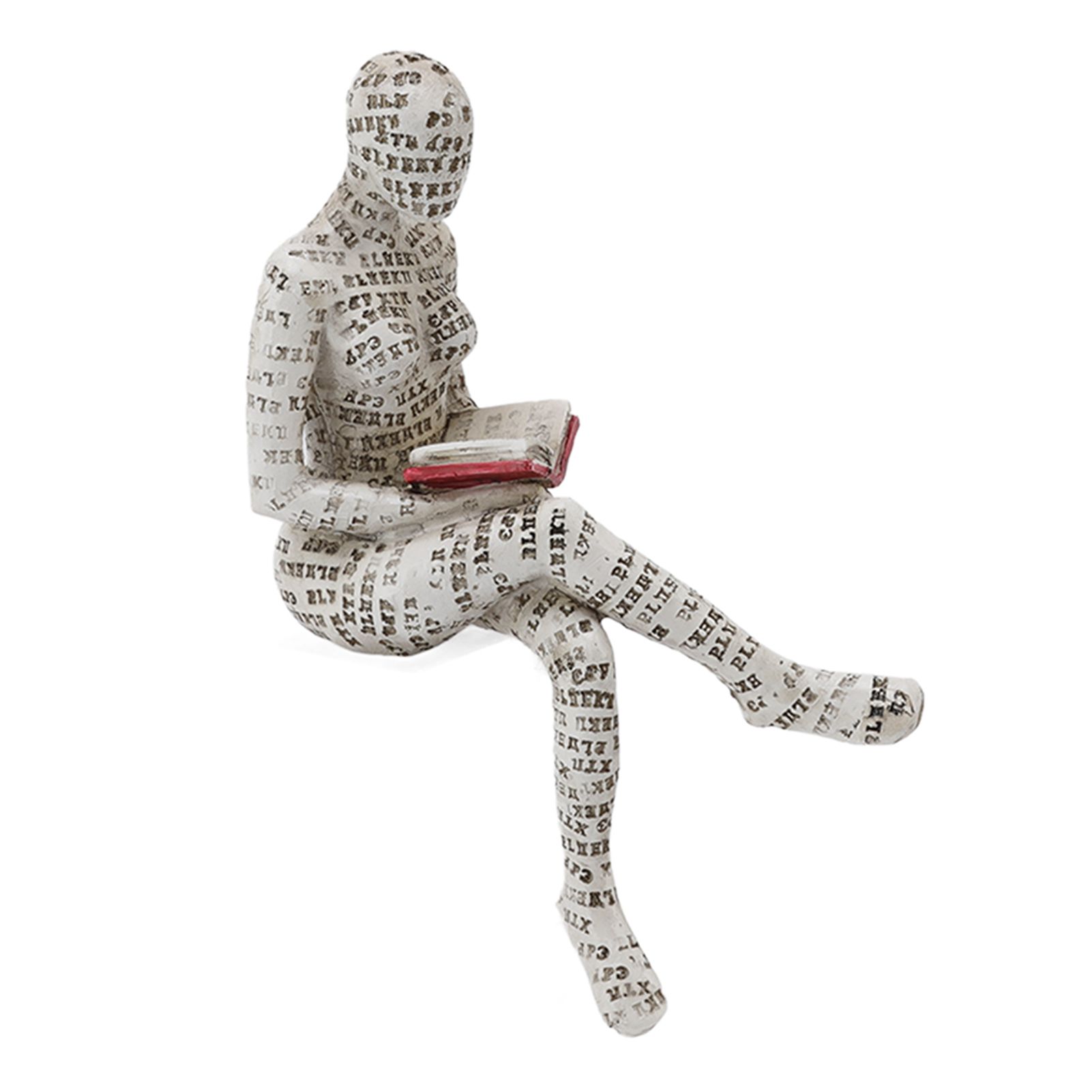 Resin Reading Woman Figurine Innovative Lady Reading Pulp Molding Bookshelf — image 1